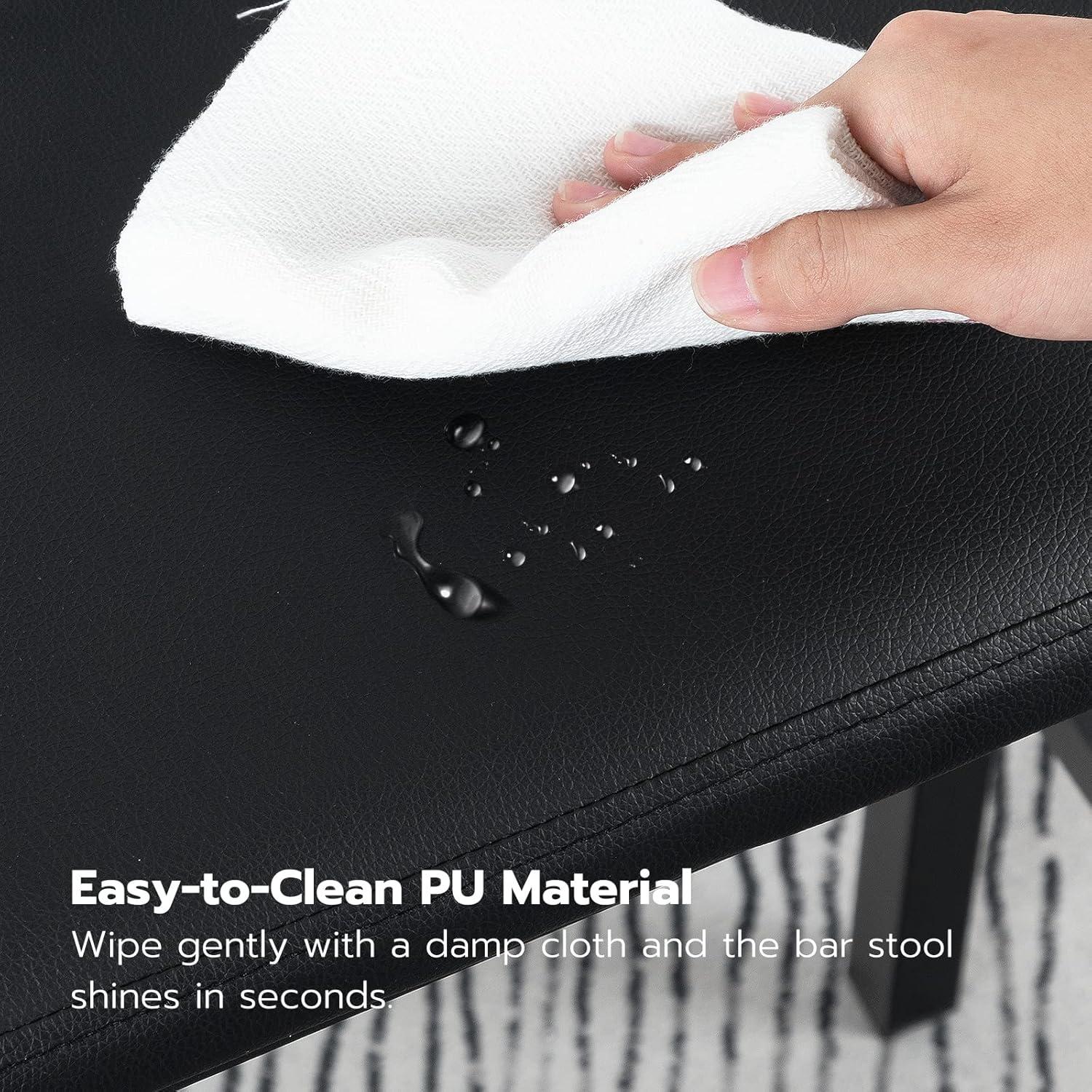 Set de 2 Taburetes de Bar HOOBRO 61 cm Cuero PU Negro