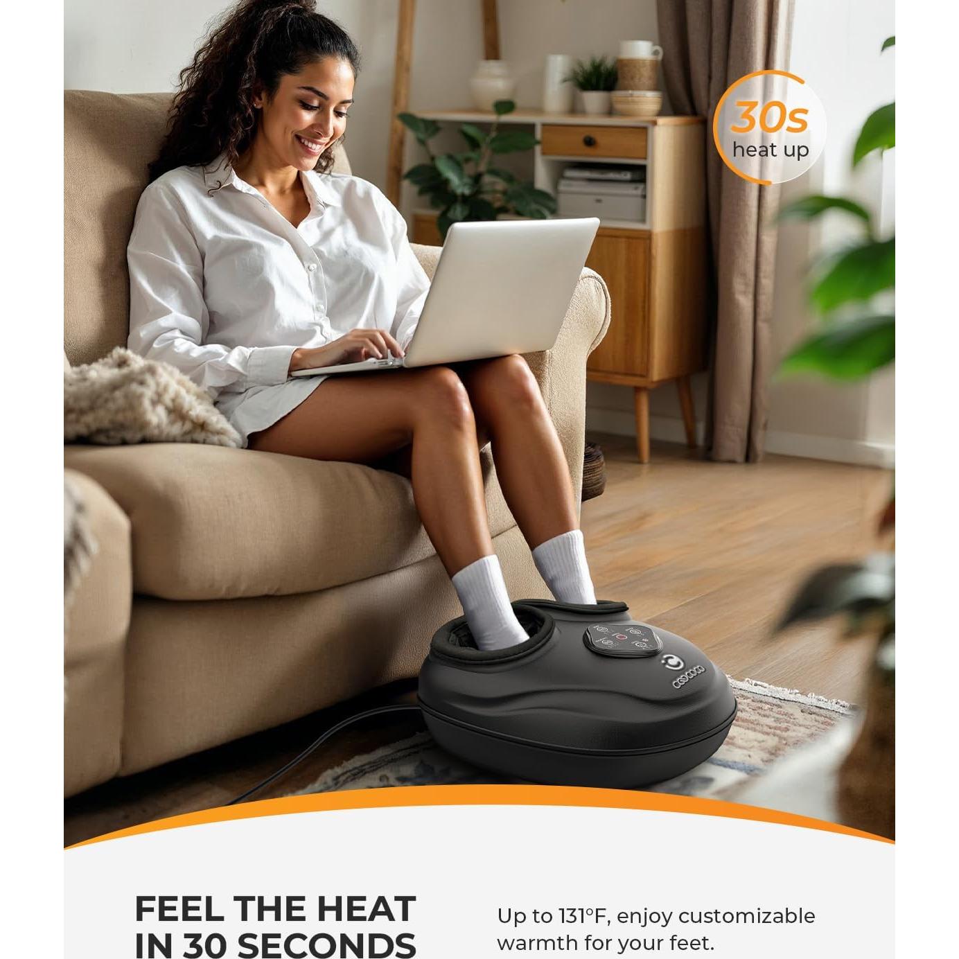 Masajeador de pies CooCoCo Shiatsu con calor y compresión