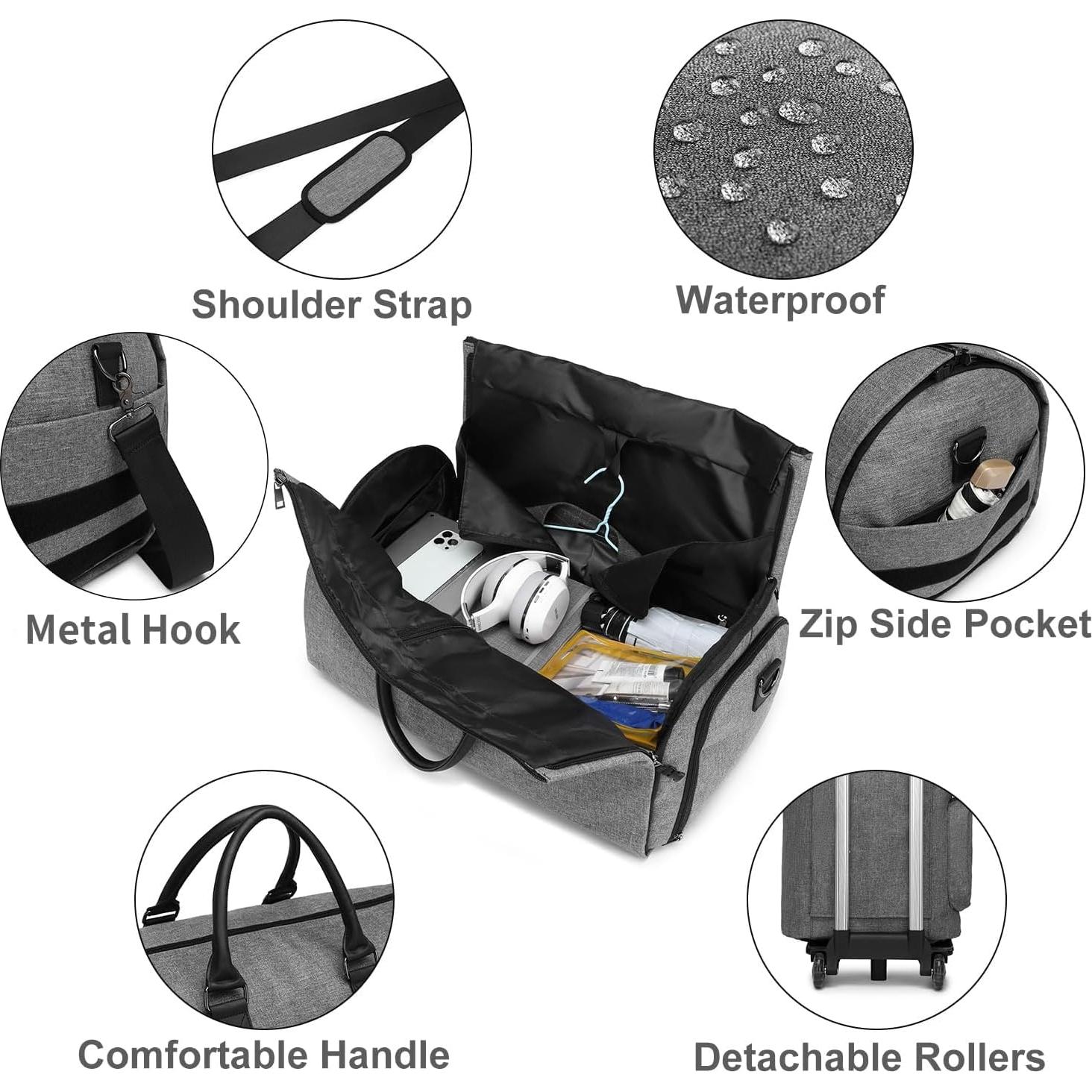 Bolsa de Duffle Rodante Seyfocnia 55.88x27.94x30.48cm Gris