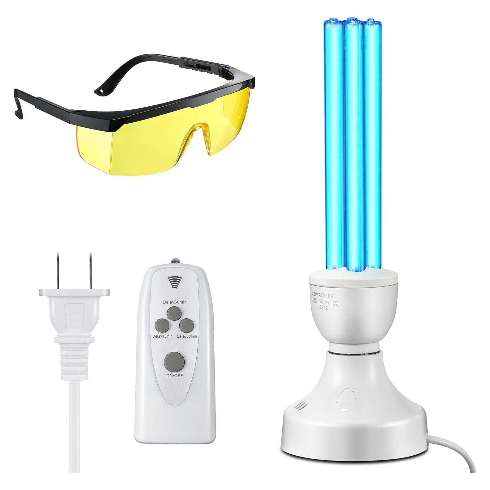 Lámpara UVC 25W Qualirey con Control Remoto y Gafas UV