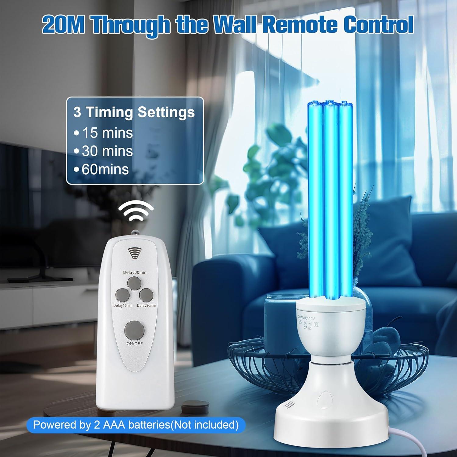 Lámpara UVC 25W Qualirey con Control Remoto y Gafas UV