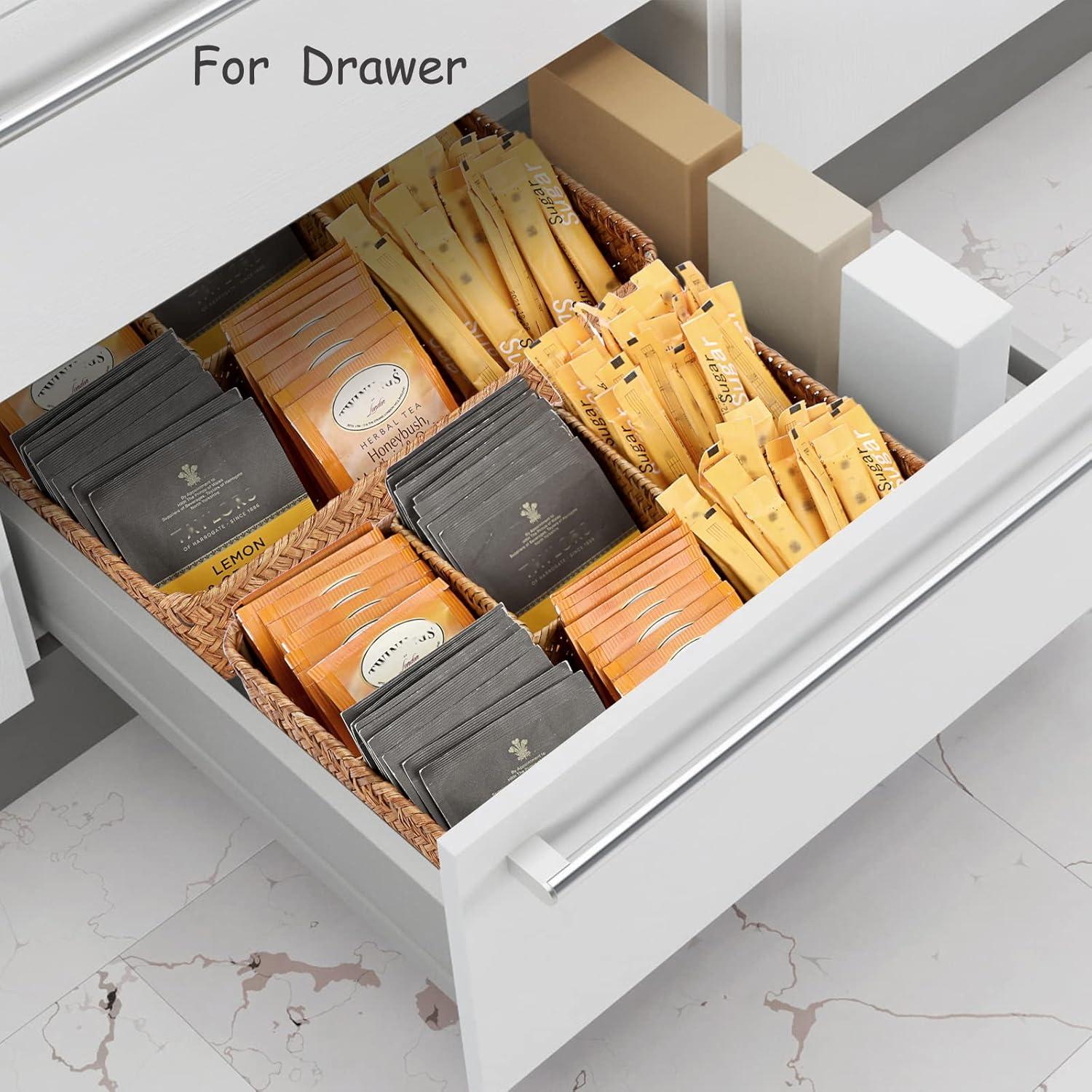 Canasta de Almacenamiento Tejida Hipiwe 4 Secciones Caramelo