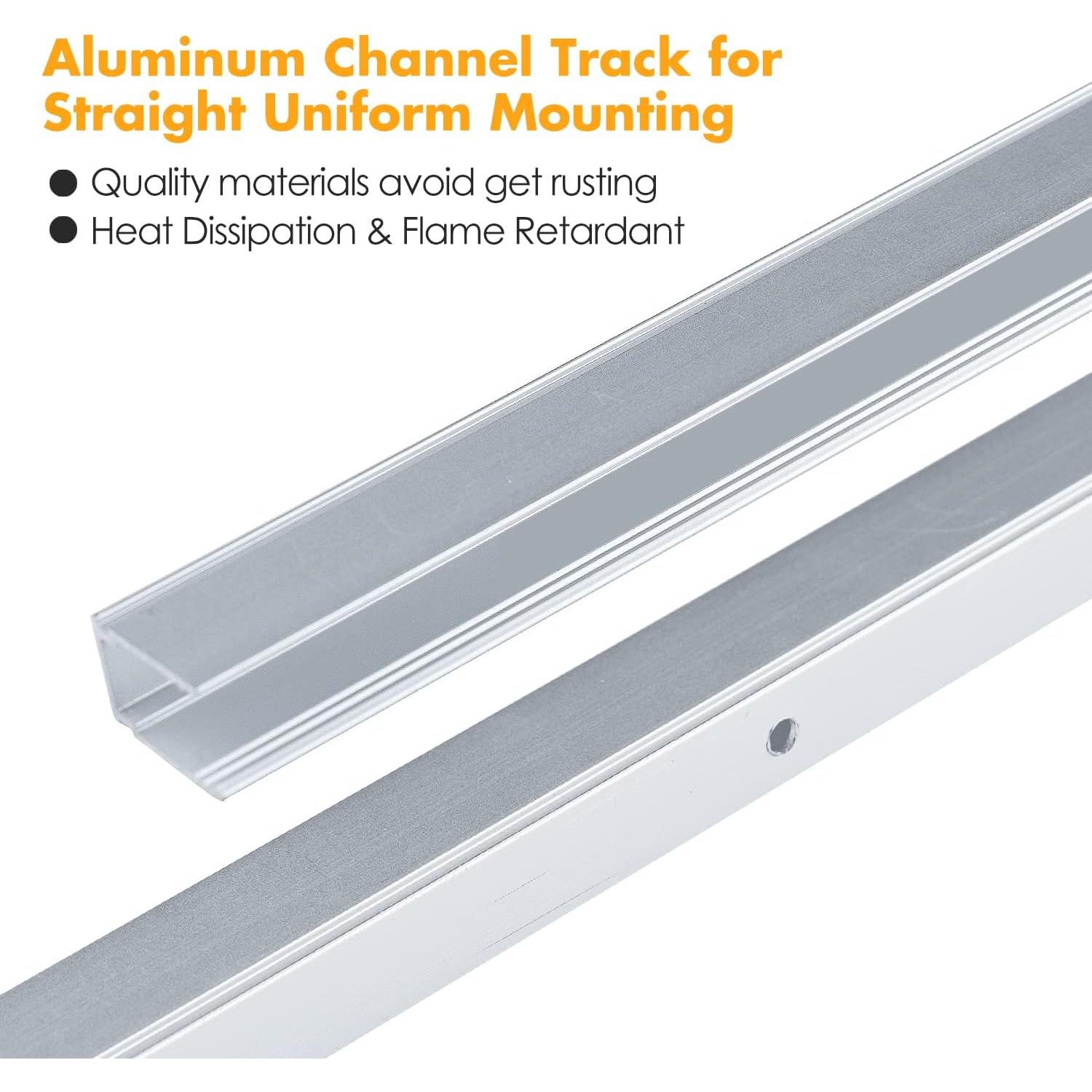 Soporte de Canal de Aluminio Shine Decor 1M para Luces Neón 10x20mm