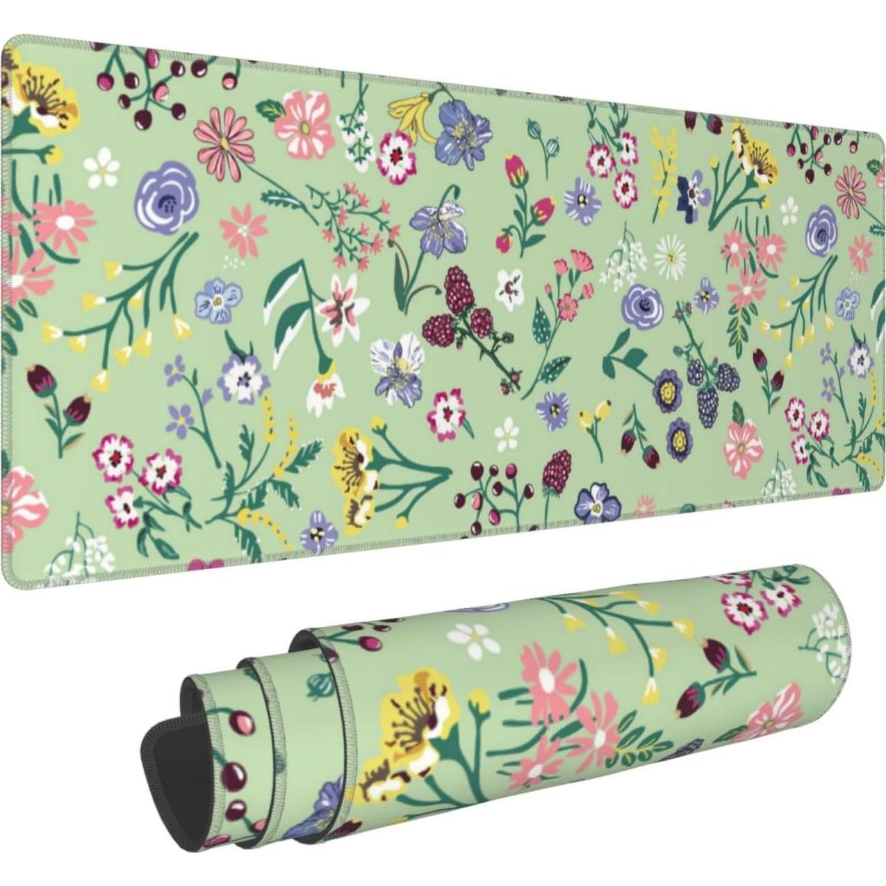 Alfombrilla de Ratón Moremohome Verde Floral 30x80 cm