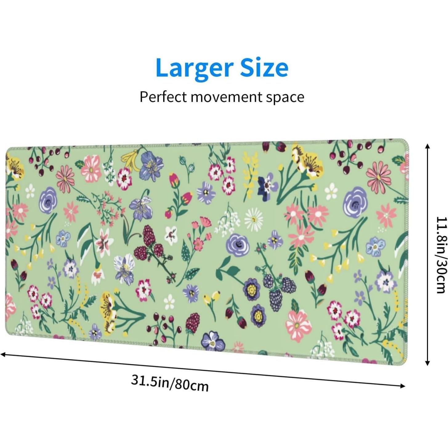 Alfombrilla de Ratón Moremohome Verde Floral 30x80 cm