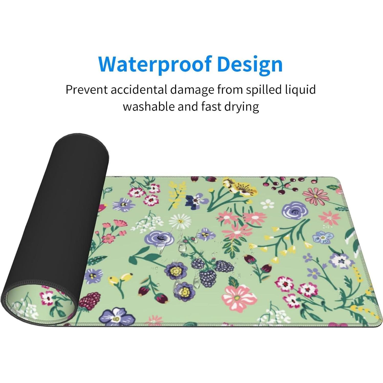 Alfombrilla de Ratón Moremohome Verde Floral 30x80 cm