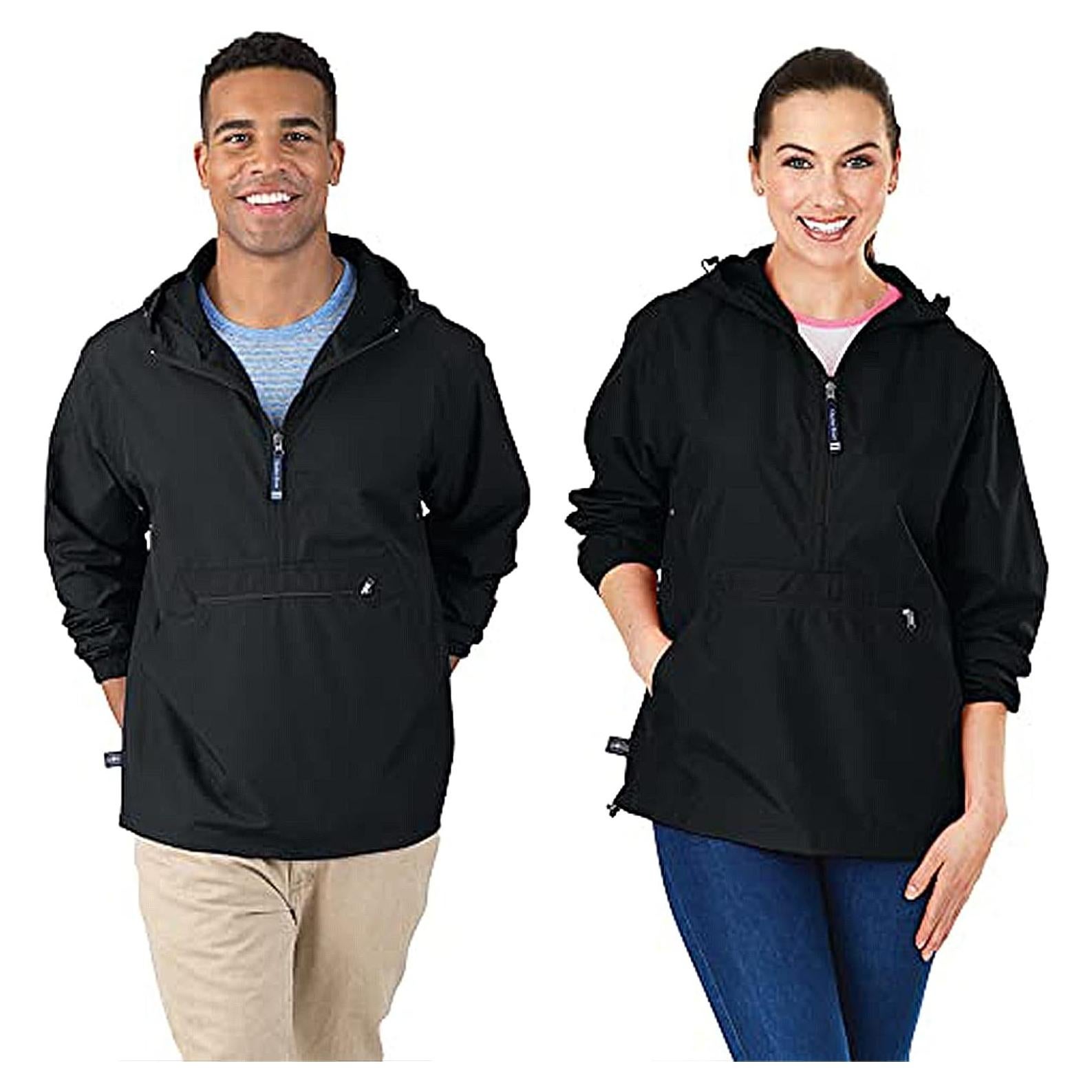 Pulóver Cortaviento Empaquetable Charles River Negro X-Pequeño