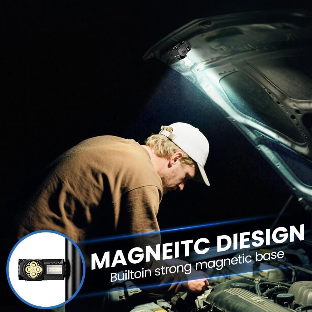 Linterna Frontal Recargable USB-C SHILIPAI 4 LED IPX4 Naranja