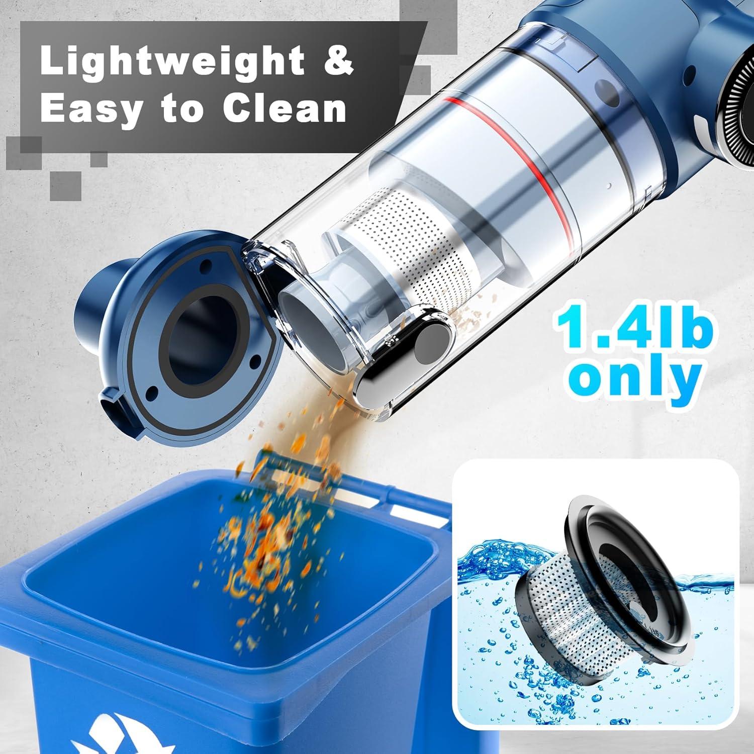 Aspiradora de Mano Inalámbrica MONOZEL VC028 15000Pa HEPA