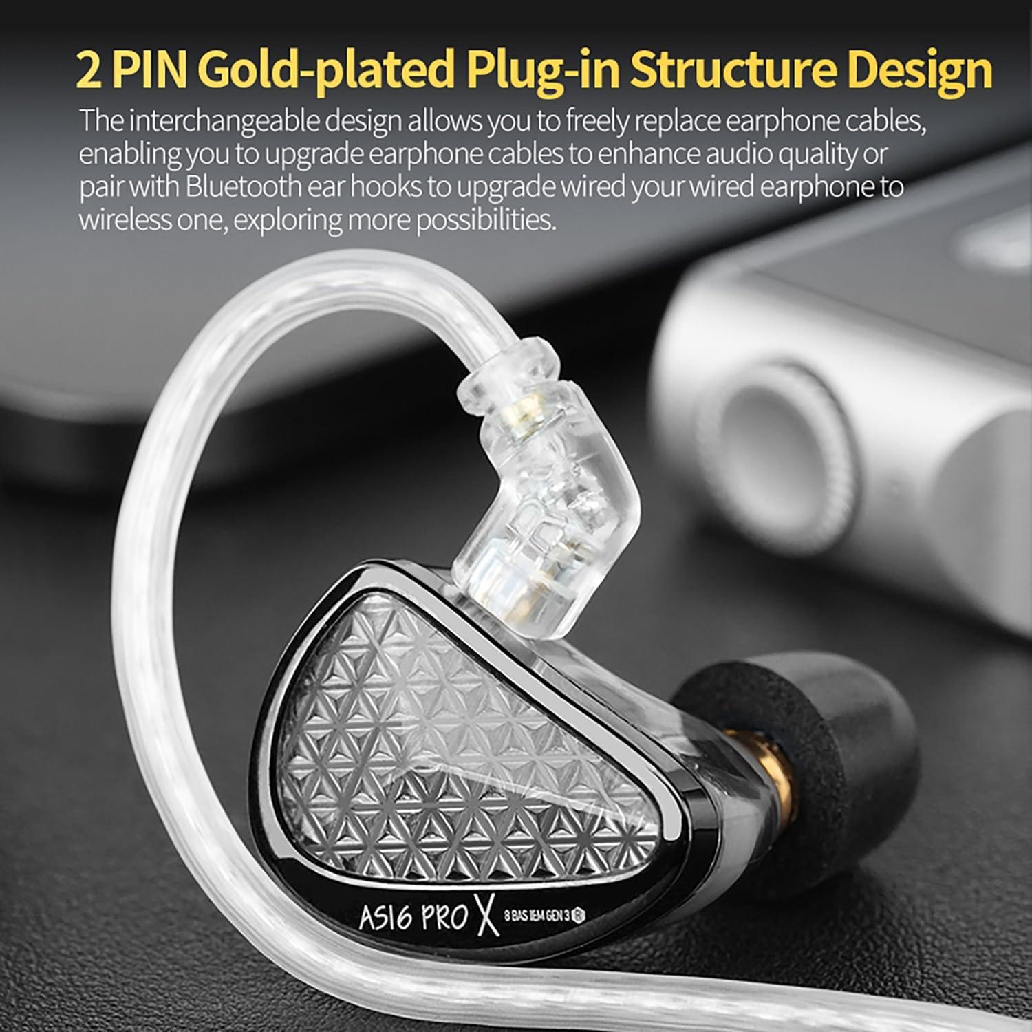 Auriculares KZ AS16 PRO X HiFi In Ear 16BA para Audiophiles