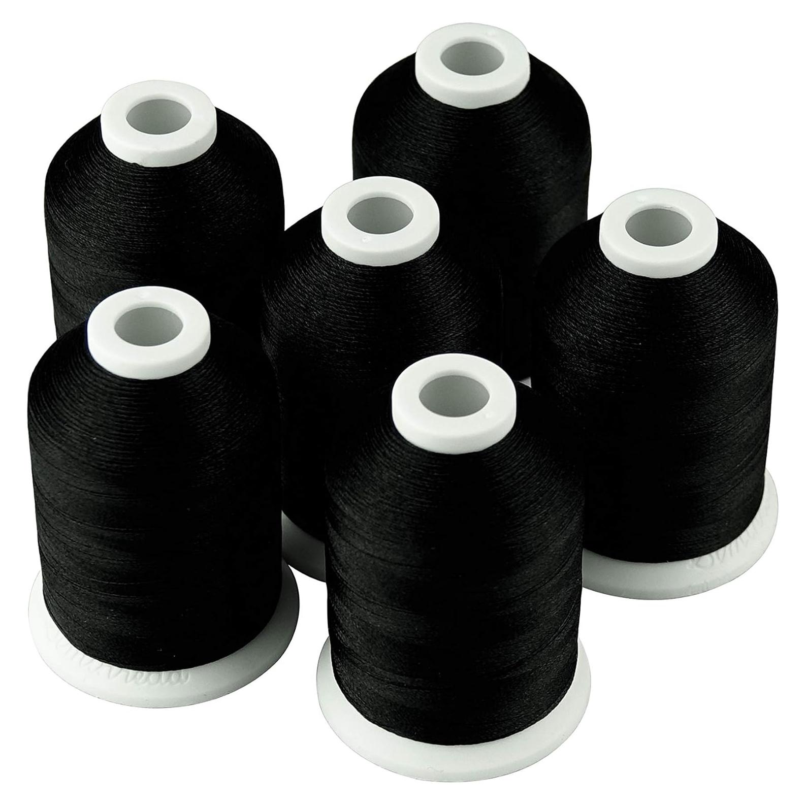 Hilo de Bordado de Poliéster Simthread 6 Carretes 1000M Negro