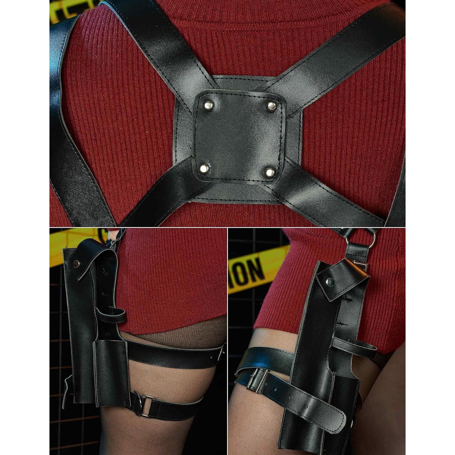 Conjunto de Vestido de Suéter Rojo para Cosplay Mujeres