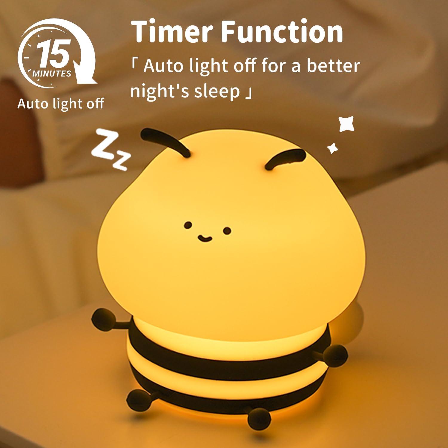 Luz Nocturna LED Abeja Myratts Regulable Recargable 12cm