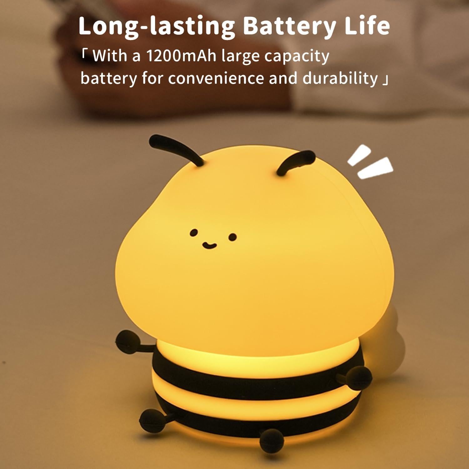 Luz Nocturna LED Abeja Myratts Regulable Recargable 12cm