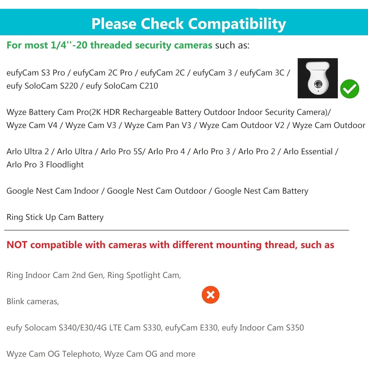 Soporte para Canalón OkeMeeo para Cámaras de Seguridad - 2 Paquete