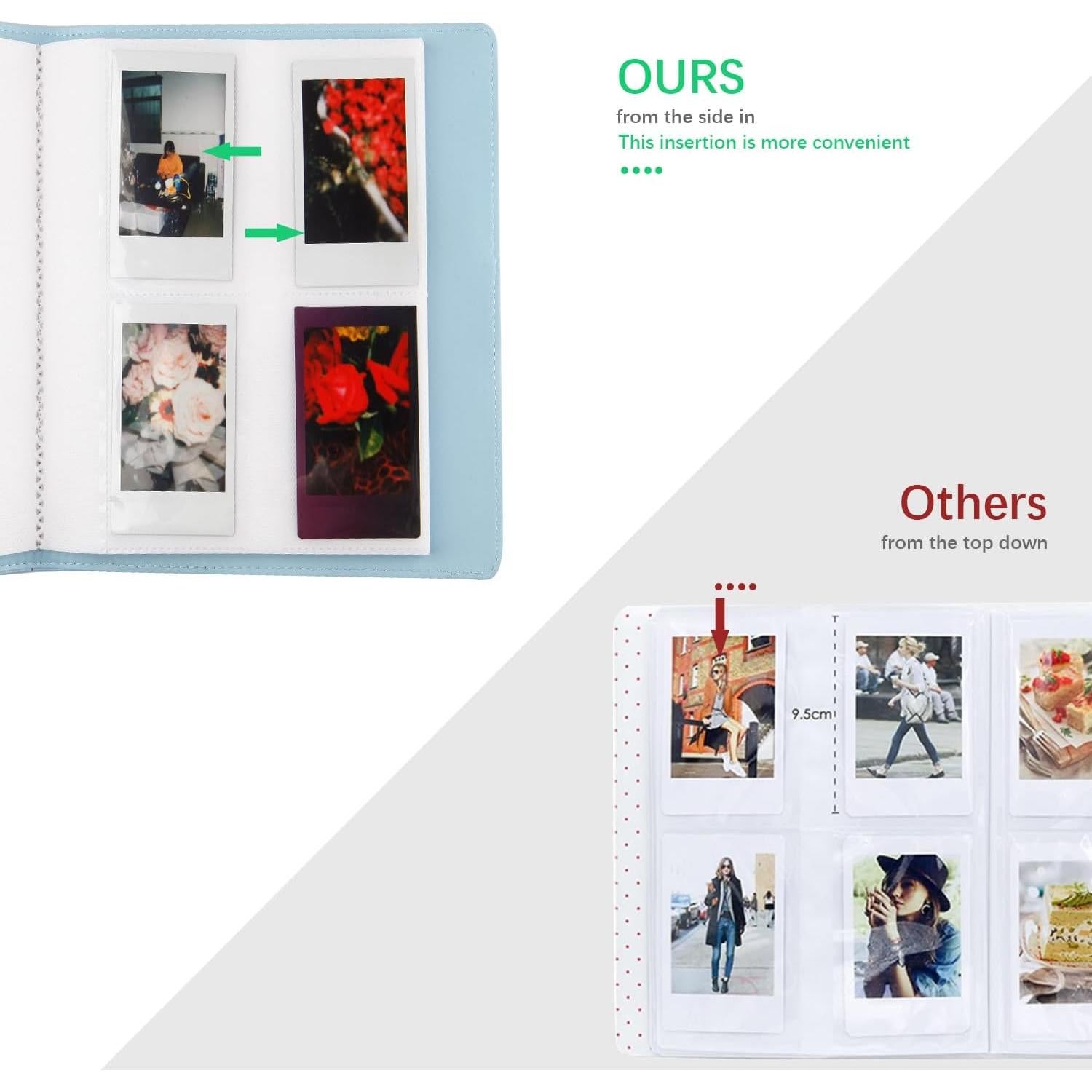 Álbum de Fotos Mini Ruibytree 256 Bolsillos 2x3 Azul