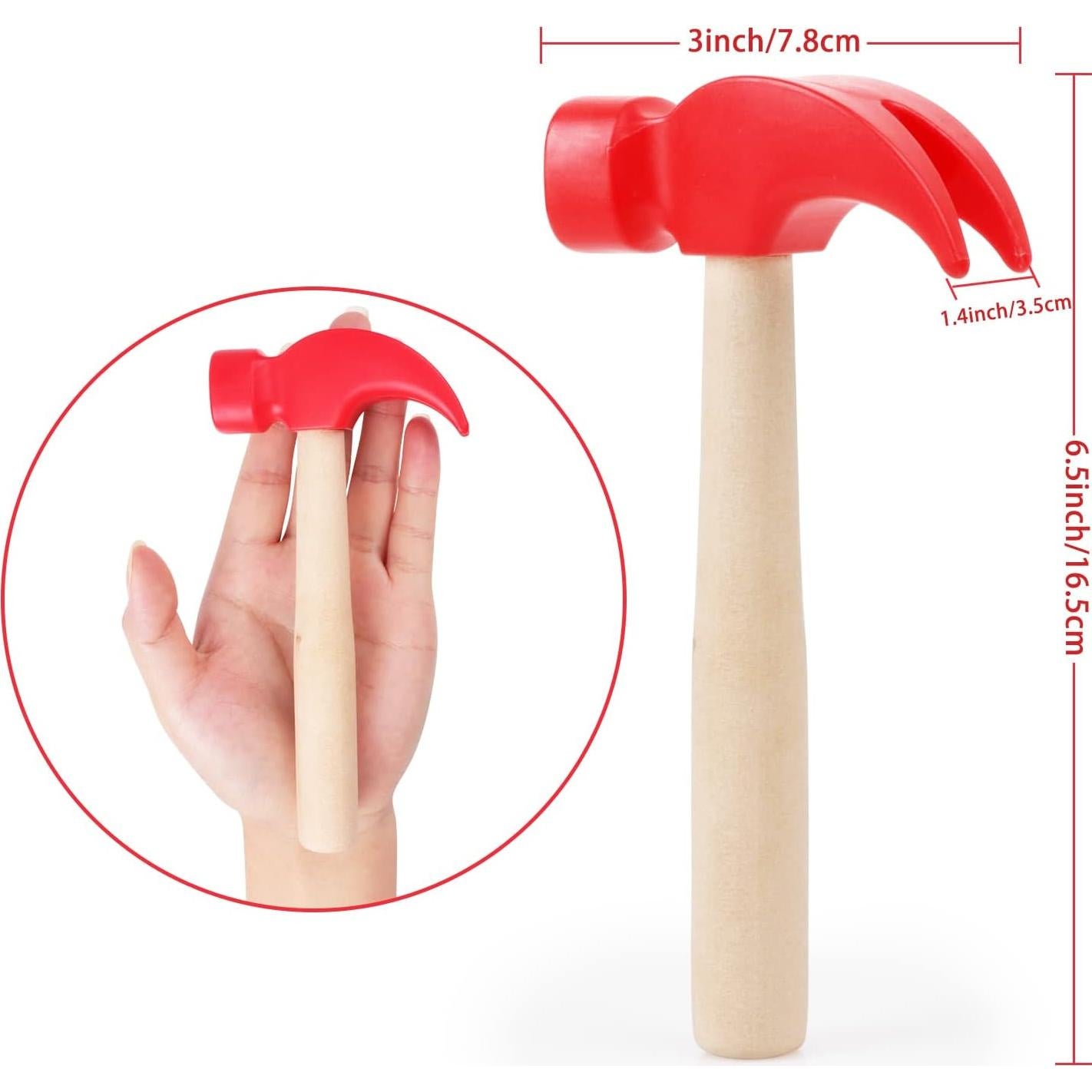 Paquete de 2 Martillos de Madera Hxezoc para Niños