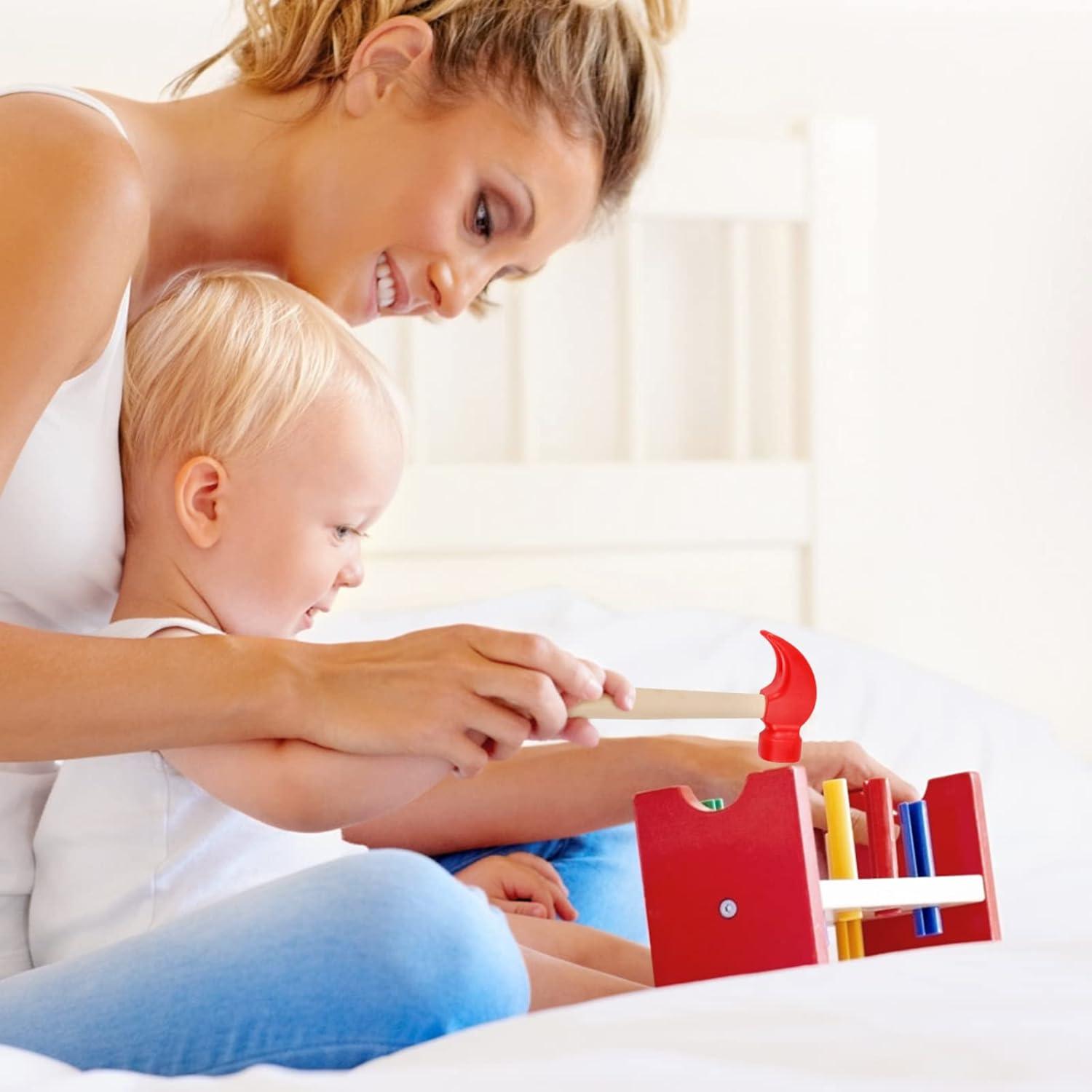 Paquete de 2 Martillos de Madera Hxezoc para Niños