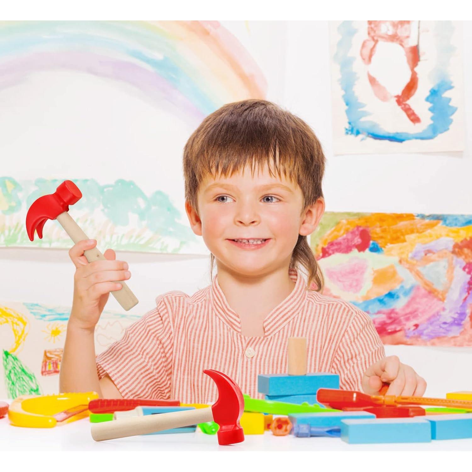 Paquete de 2 Martillos de Madera Hxezoc para Niños