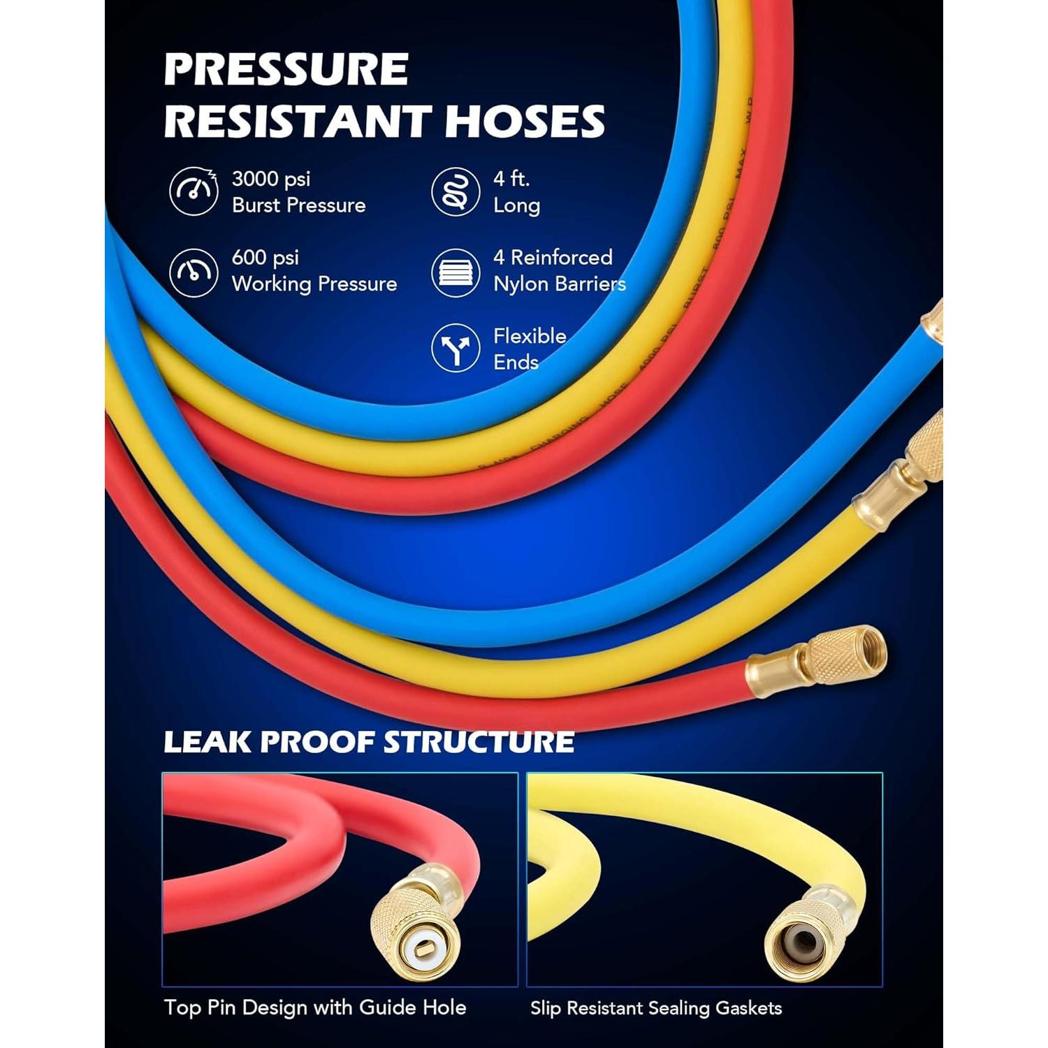 Kit de bomba de vacío y manómetro A/C Orion Motor Tech 3.5 CFM