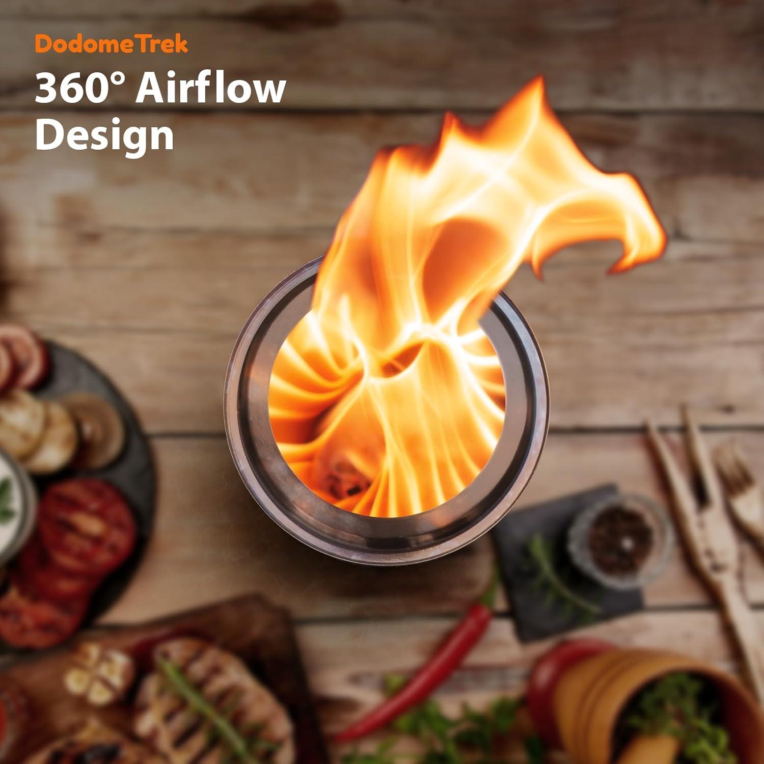 Hoguera Portátil Sin Humo Dodometrek 14cm Acero Inoxidable