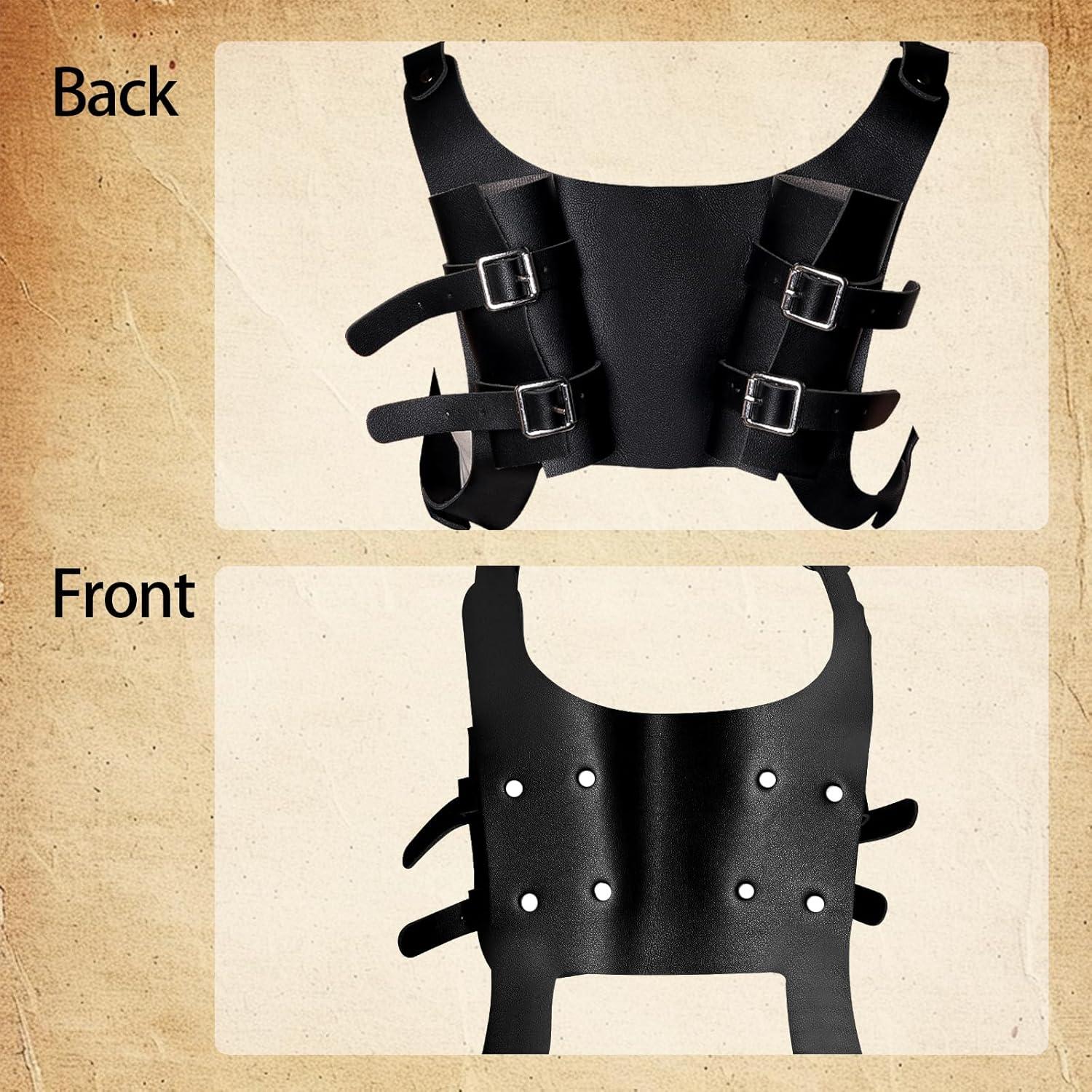 Funda Doble de Espada Medieval Pistha - Cuero Sintético Negro