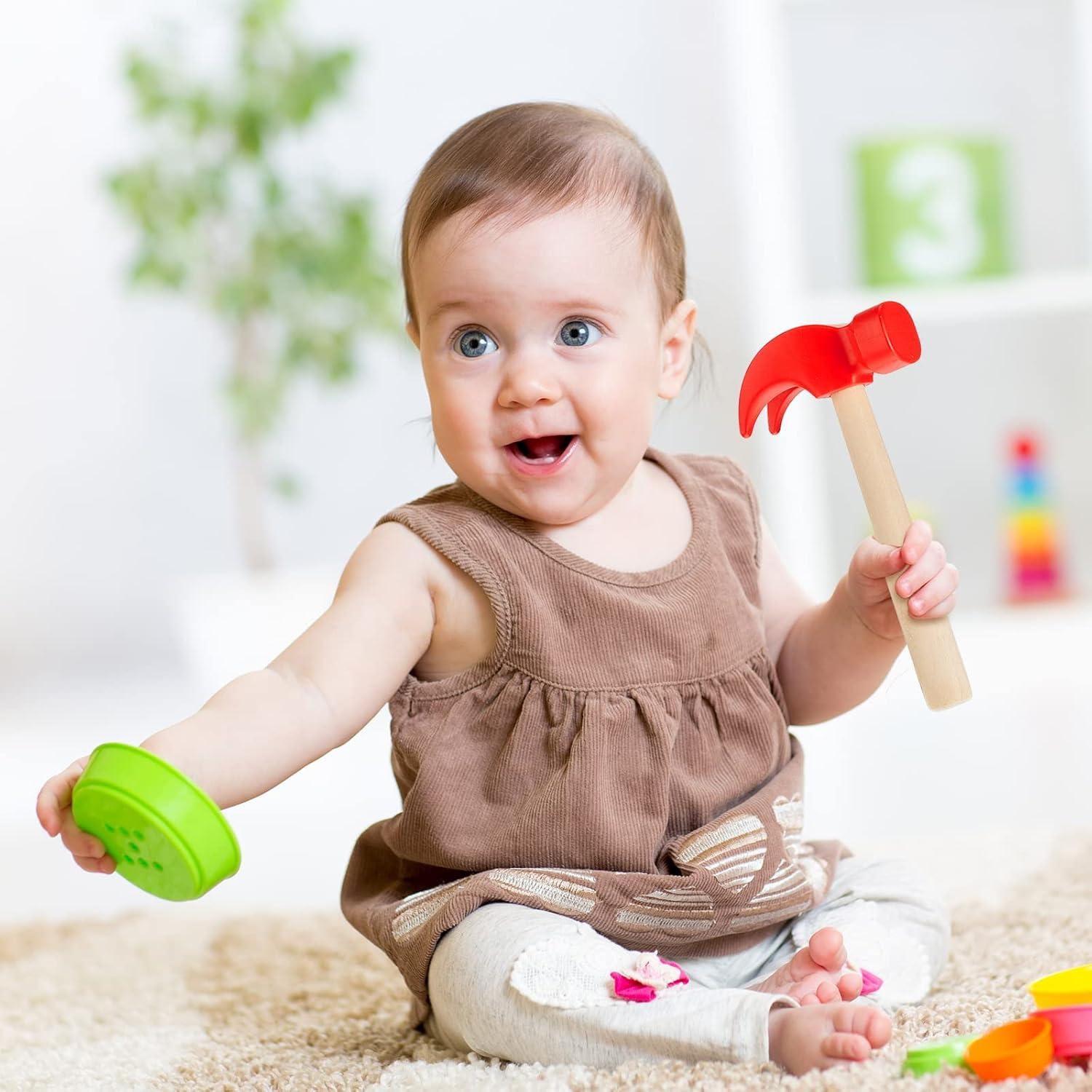 Lewtemi 8 Martillos de Madera Juguete Educativo 16.5 cm