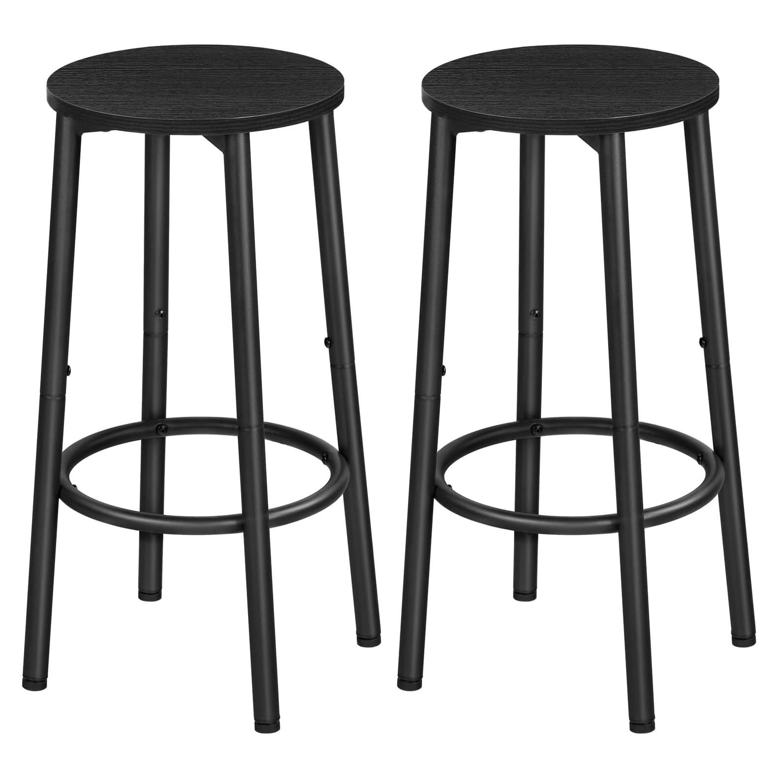 Conjunto de Taburetes de Bar HOOBRO Negro BK03BY01N1 30x64cm