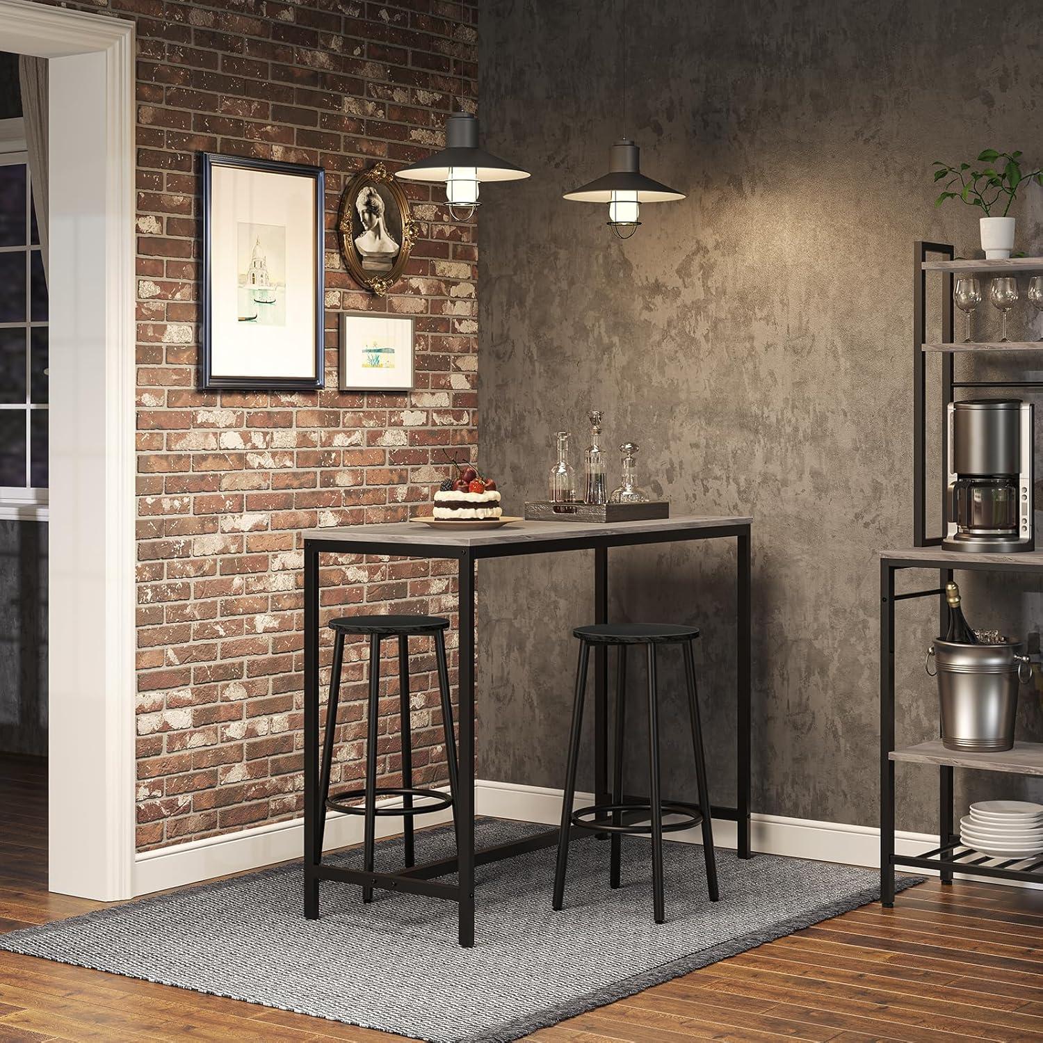 Conjunto de Taburetes de Bar HOOBRO Negro BK03BY01N1 30x64cm