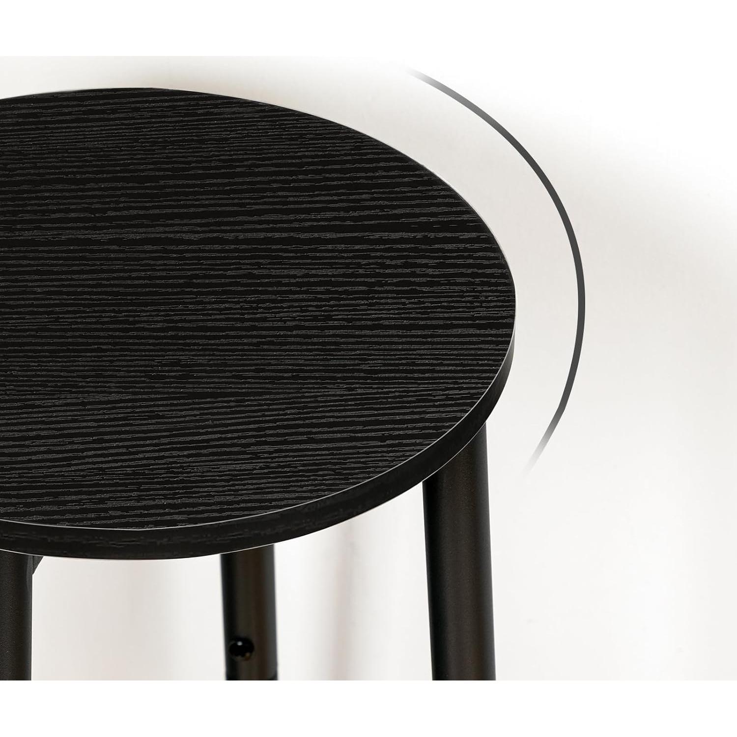 Conjunto de Taburetes de Bar HOOBRO Negro BK03BY01N1 30x64cm