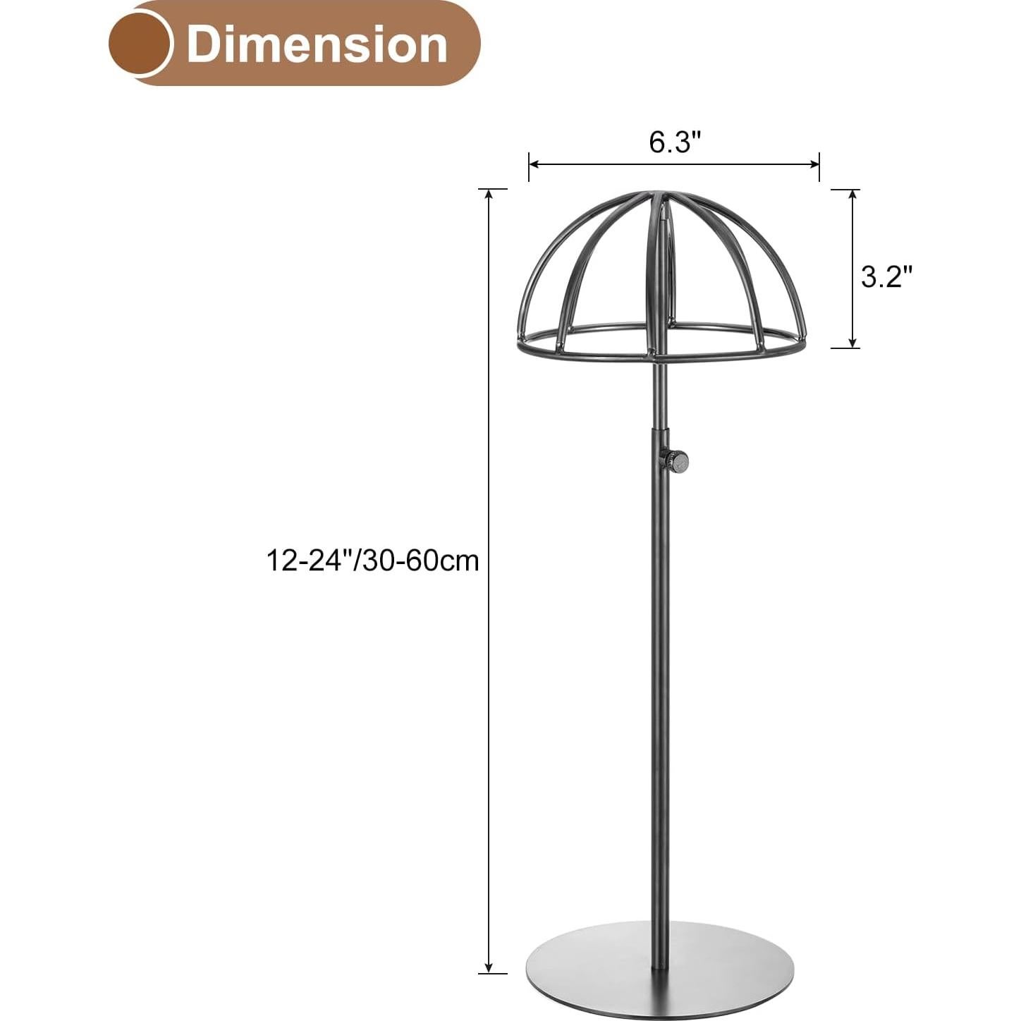 Soporte de Exhibición de Sombreros uxcell - Metal Ajustable 2 Pzas