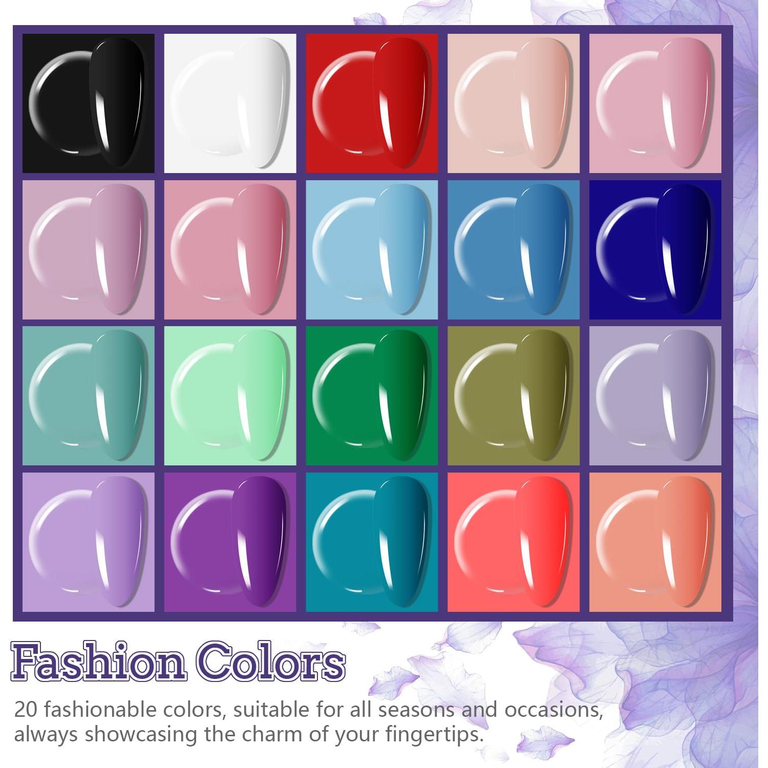 Kit de Esmalte de Uñas en Gel JODSONE 20 Colores con Luz UV