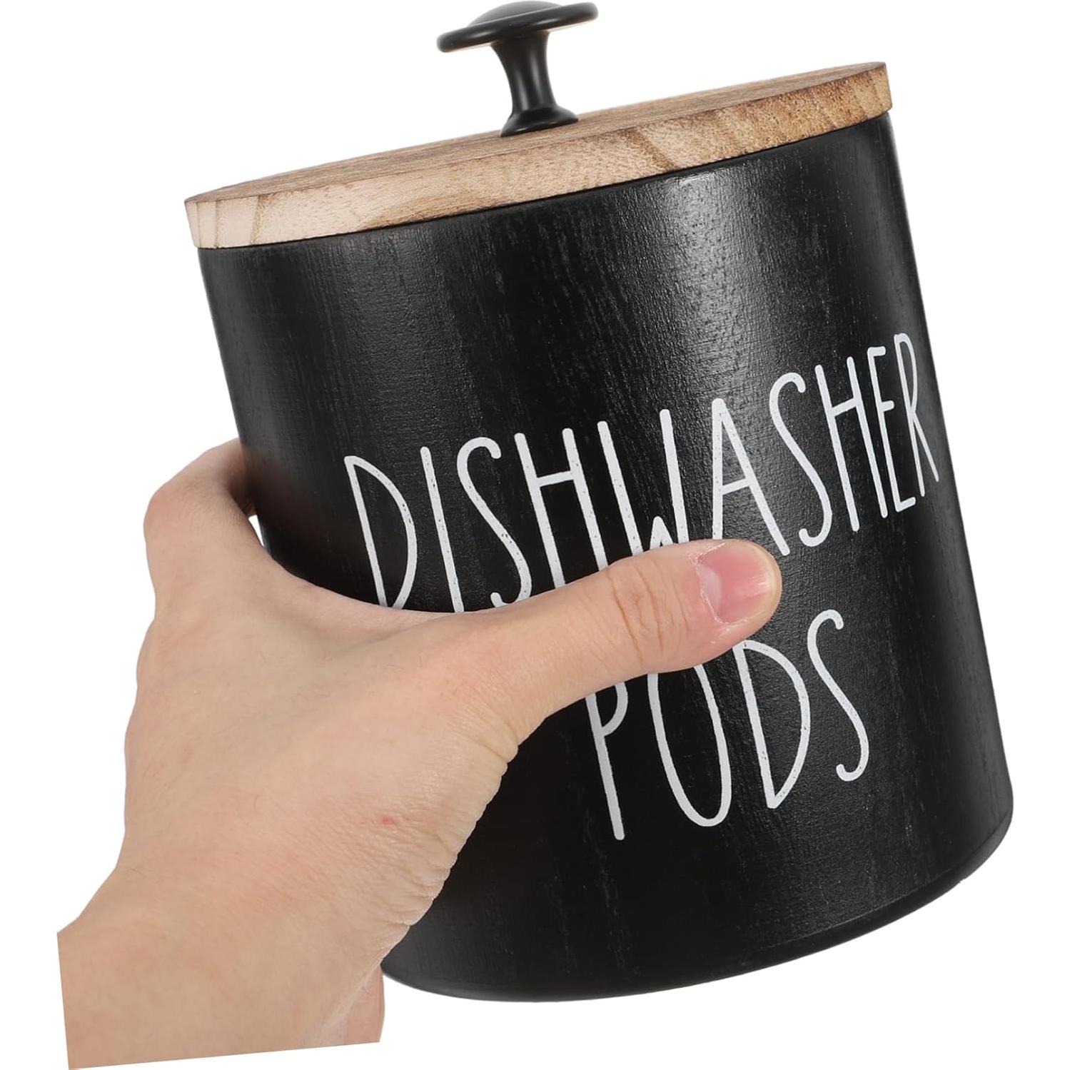 Soporte de Pod de Lavandería DECHOUS de Madera Negro 16x13cm