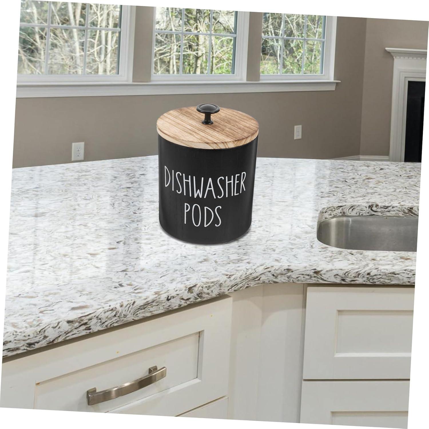 Soporte de Pod de Lavandería DECHOUS de Madera Negro 16x13cm