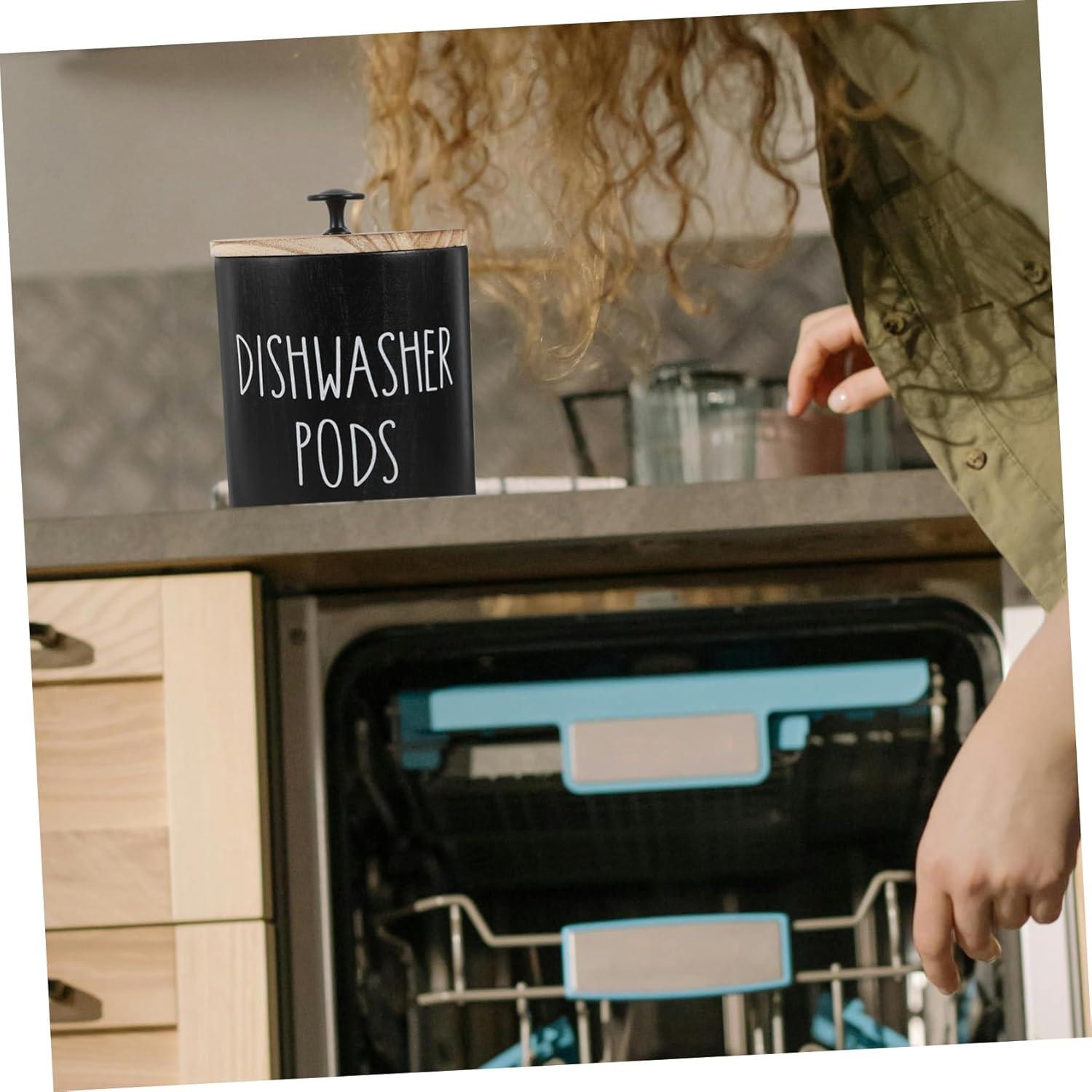 Soporte de Pod de Lavandería DECHOUS de Madera Negro 16x13cm