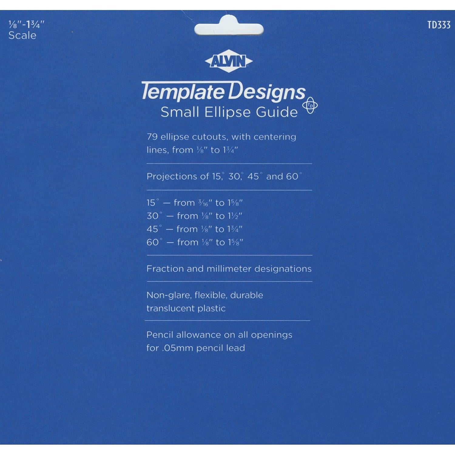 Plantilla Guía de Elipses Pequeñas ALVIN TD333 - Dibujo Preciso