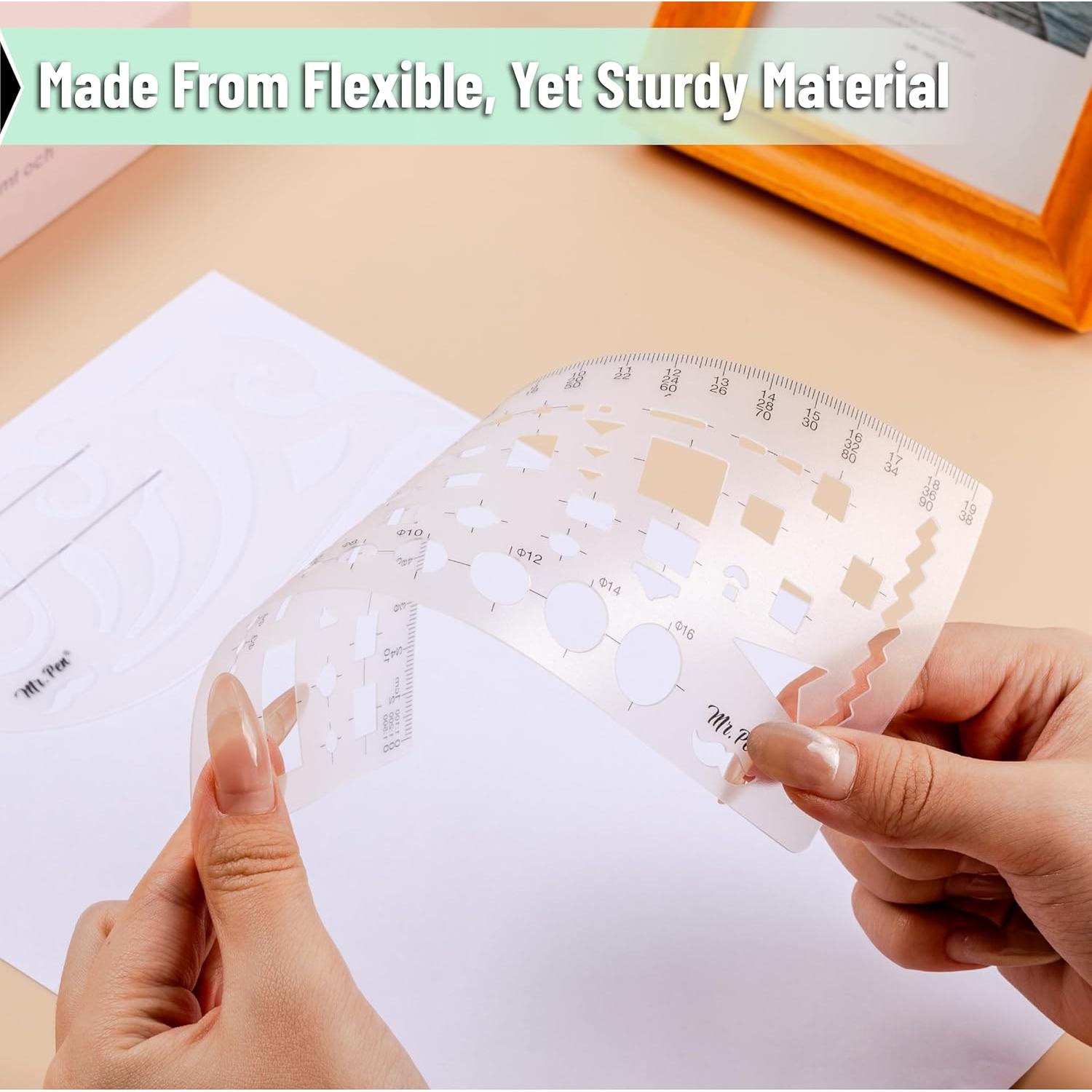 Plantillas de Dibujo Geométrico Mr. Pen - 2 Piezas