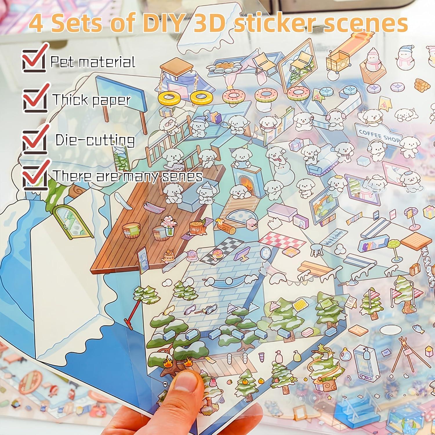 4 Sets de Pegatinas 3D DIY Affoto - Manualidades Creativas