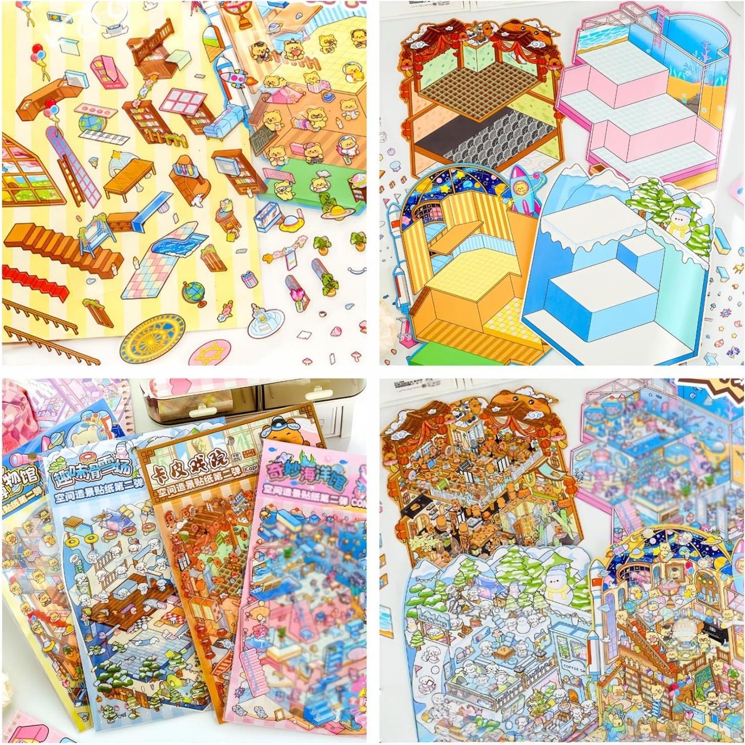 4 Sets de Pegatinas 3D DIY Affoto - Manualidades Creativas