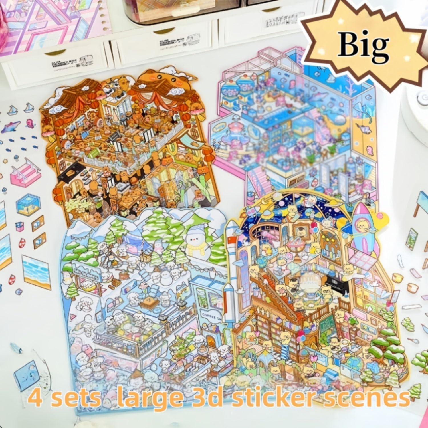 4 Sets de Pegatinas 3D DIY Affoto - Manualidades Creativas