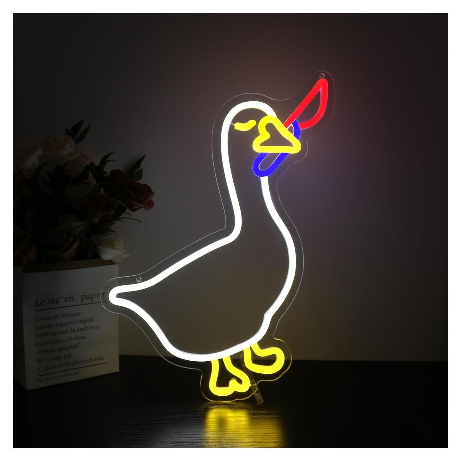 Luz de Neón LED Pato HSJNJKFU para Decoración de Pared