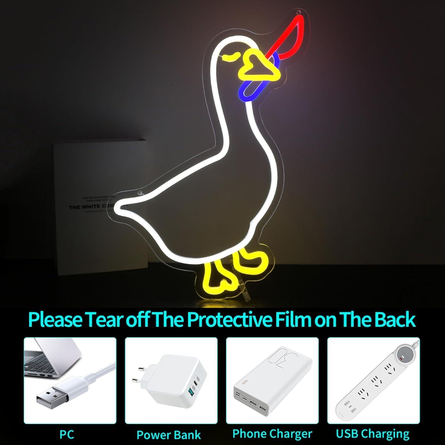 Luz de Neón LED Pato HSJNJKFU para Decoración de Pared