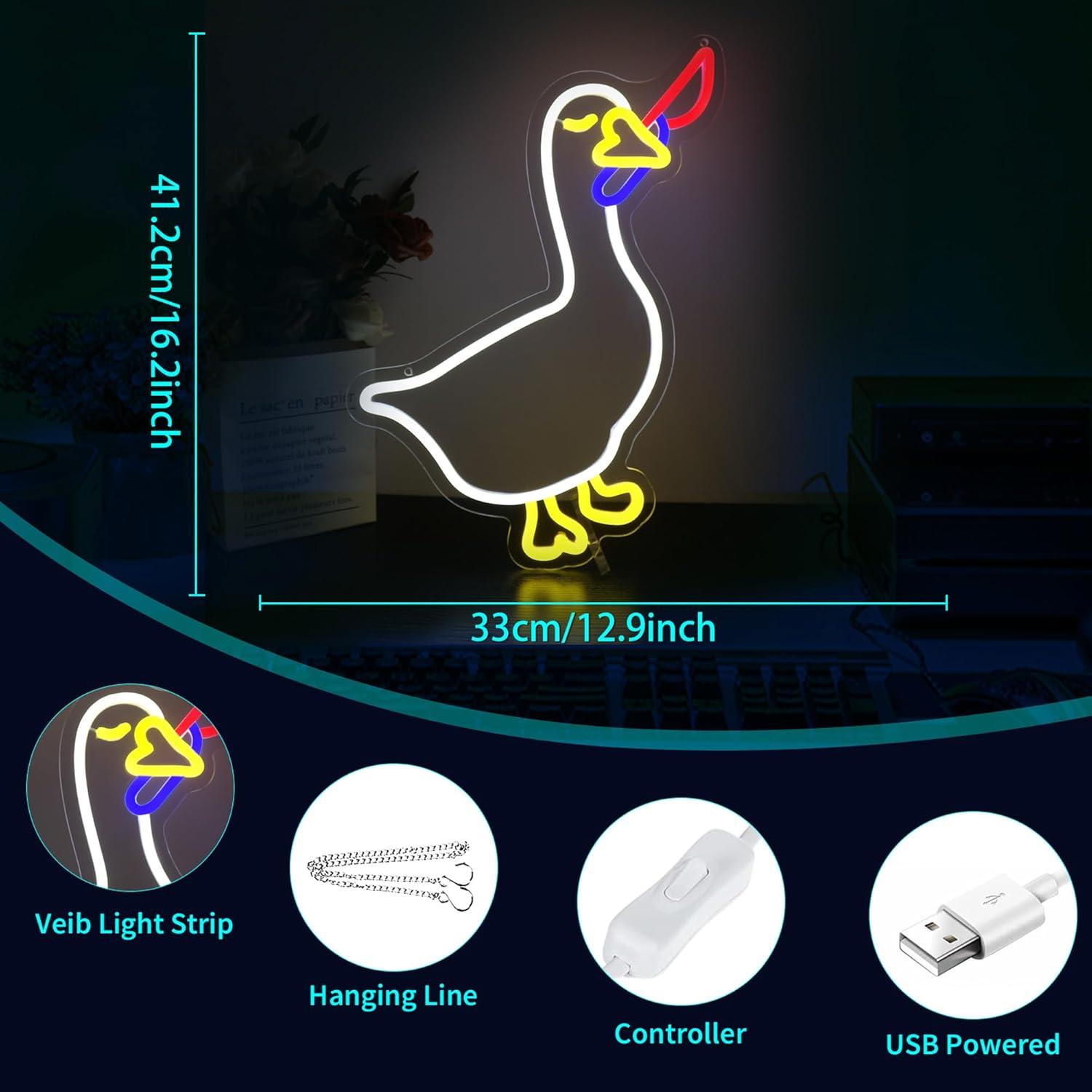 Luz de Neón LED Pato HSJNJKFU para Decoración de Pared