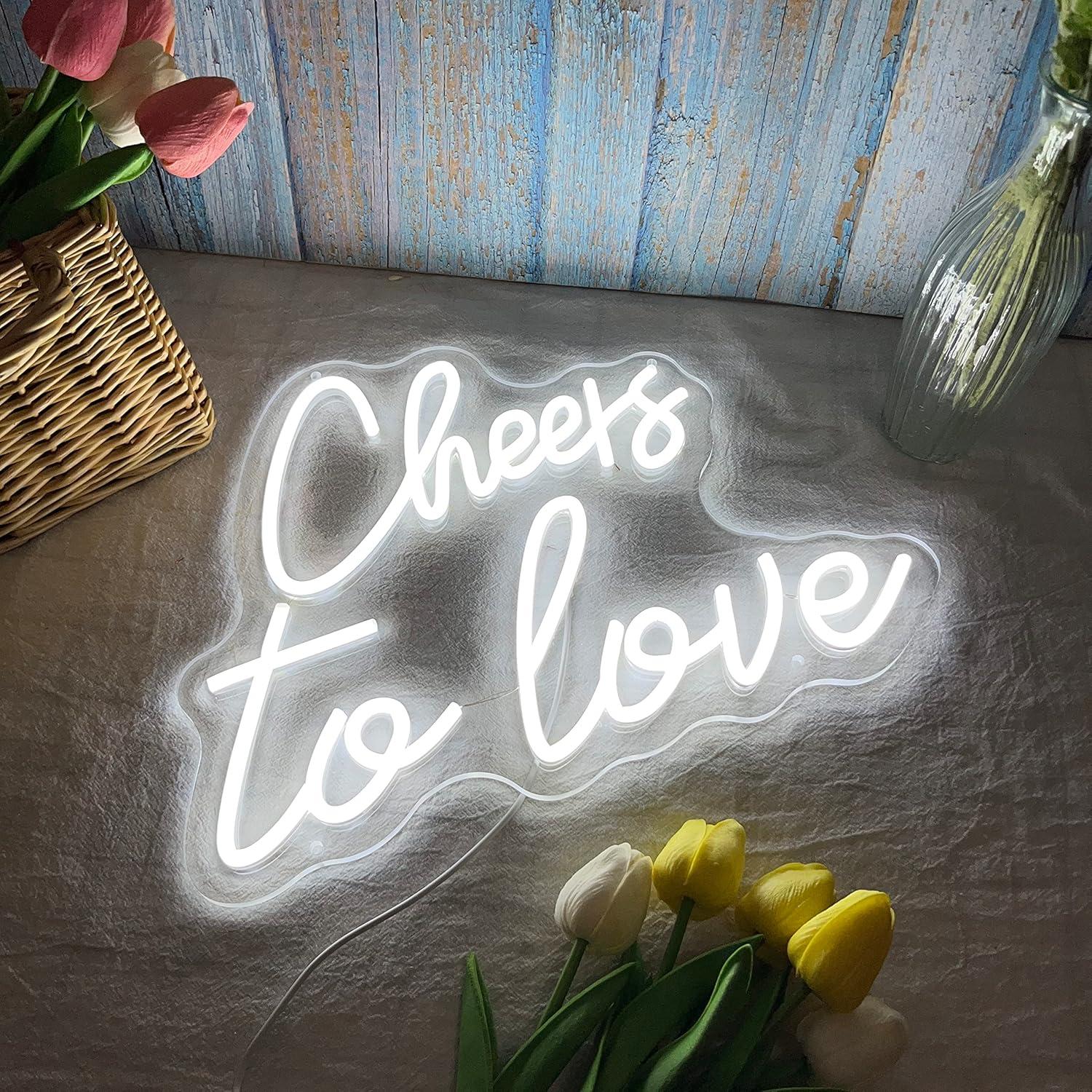 Letrero Neón Brindis por el Amor LED 40x30 cm USB