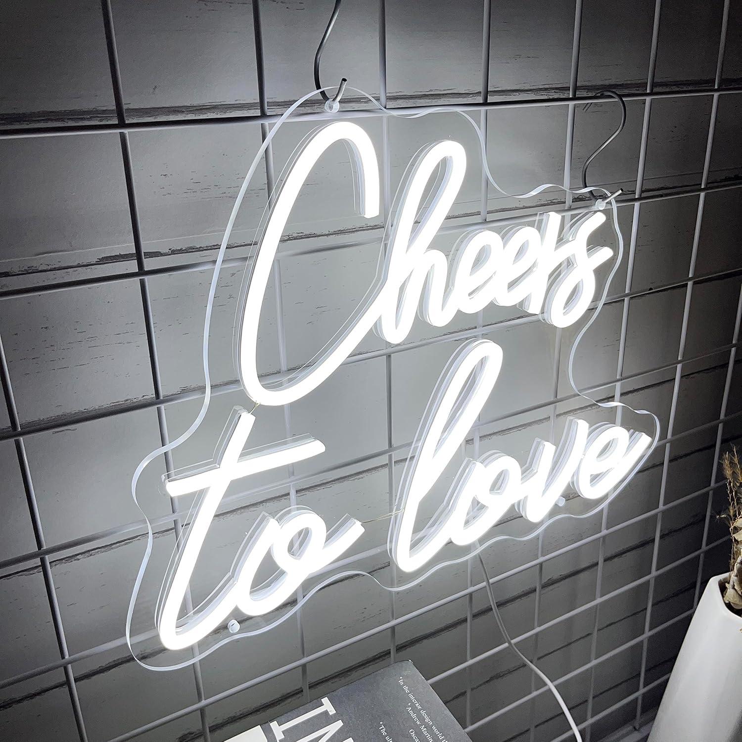 Letrero Neón Brindis por el Amor LED 40x30 cm USB