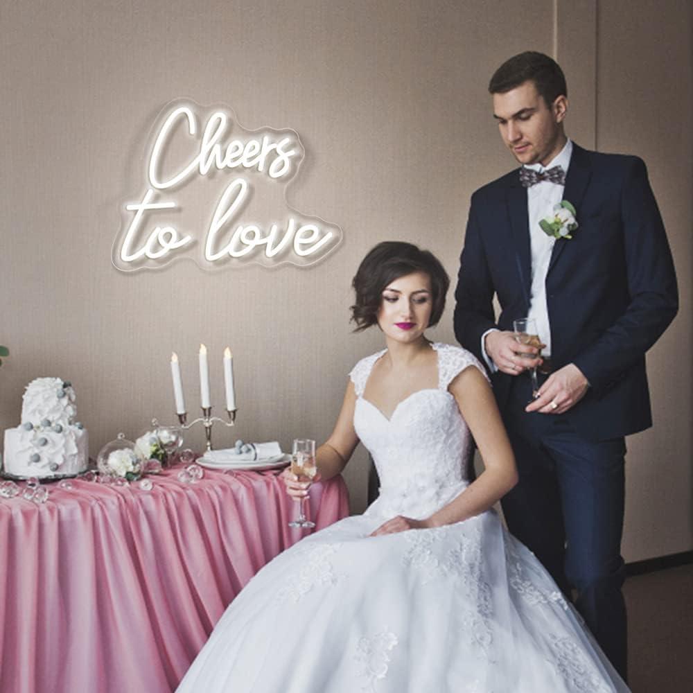Letrero Neón Brindis por el Amor LED 40x30 cm USB
