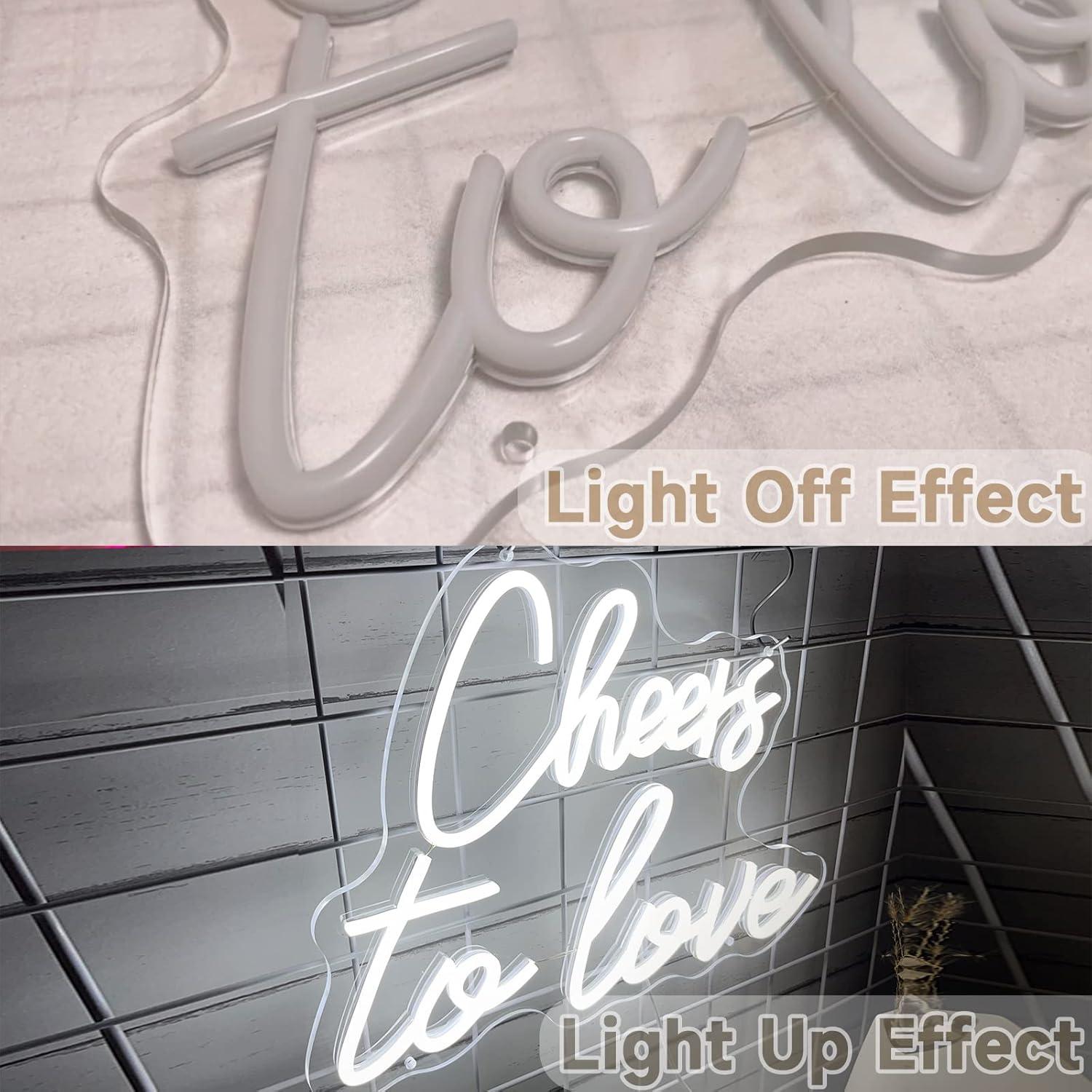 Letrero Neón Brindis por el Amor LED 40x30 cm USB