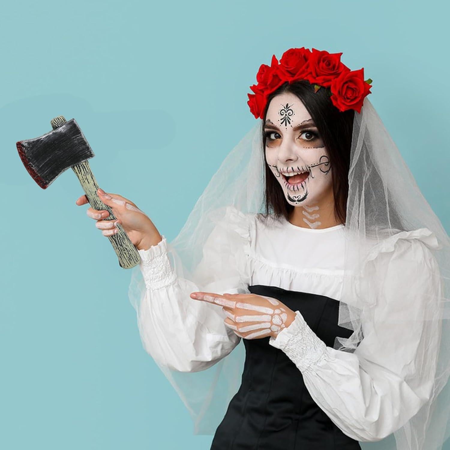 Hacha Grande Artificial Halloween Honbay 29.5 cm Realista