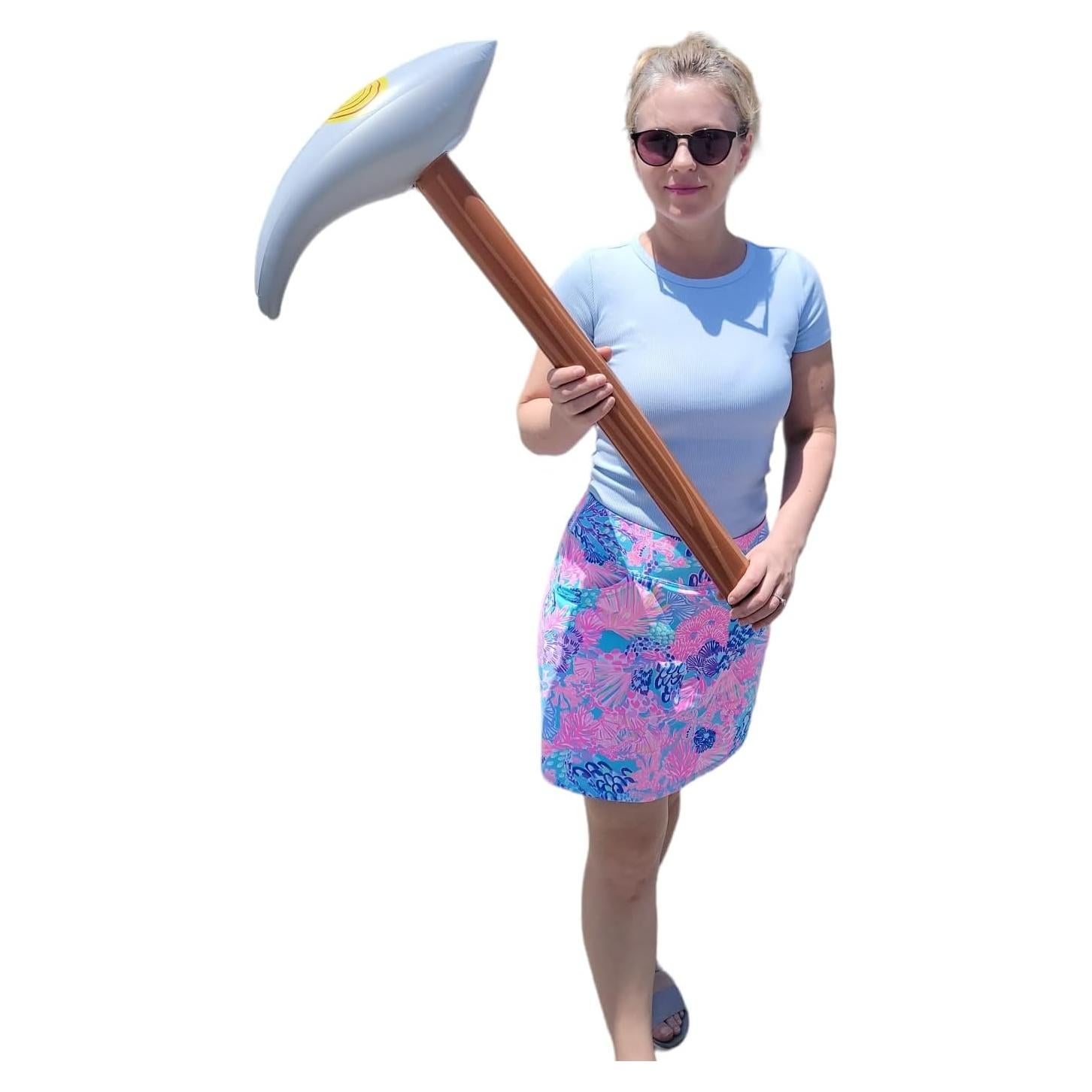 Pico Inflable 83,82 cm Color Madera y Plata - Paquete de 6