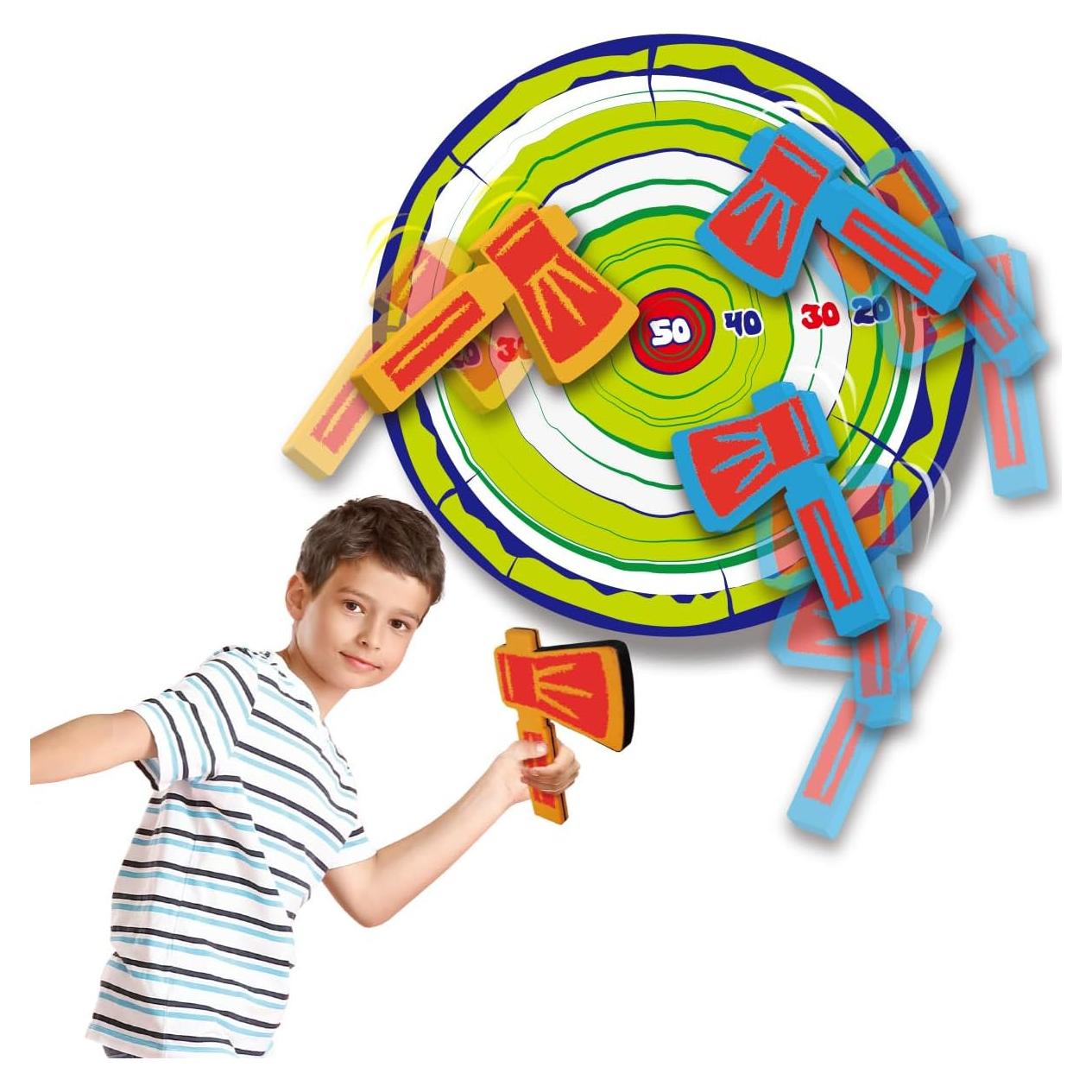 Juego de Lanzamiento de Hachas de Espuma Liberty Imports - 4 Hachas y Objetivo 55,88 cm